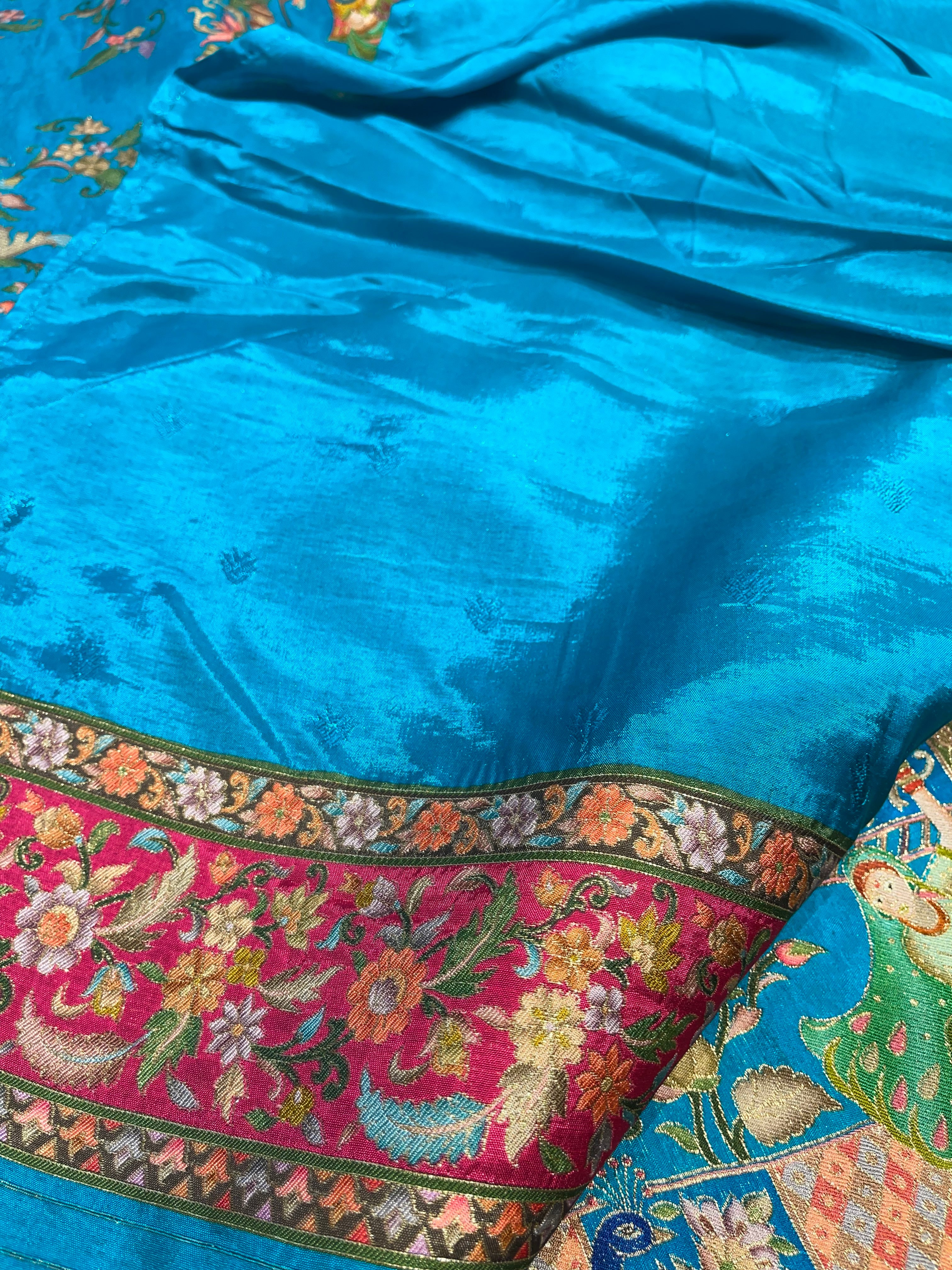 Pashmina silk saree - RAMABLUE PS04