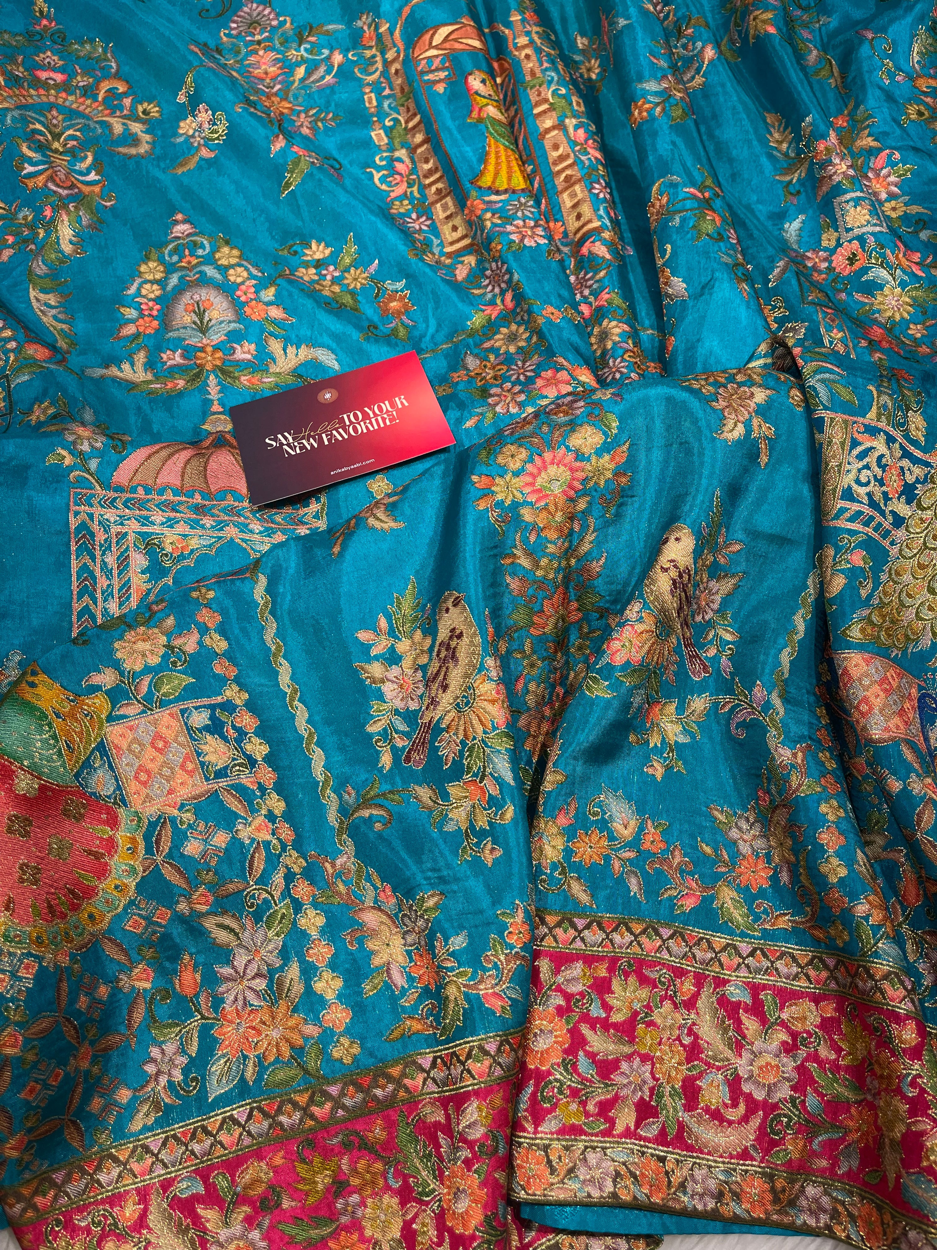 Pashmina silk saree - RAMABLUE PS04