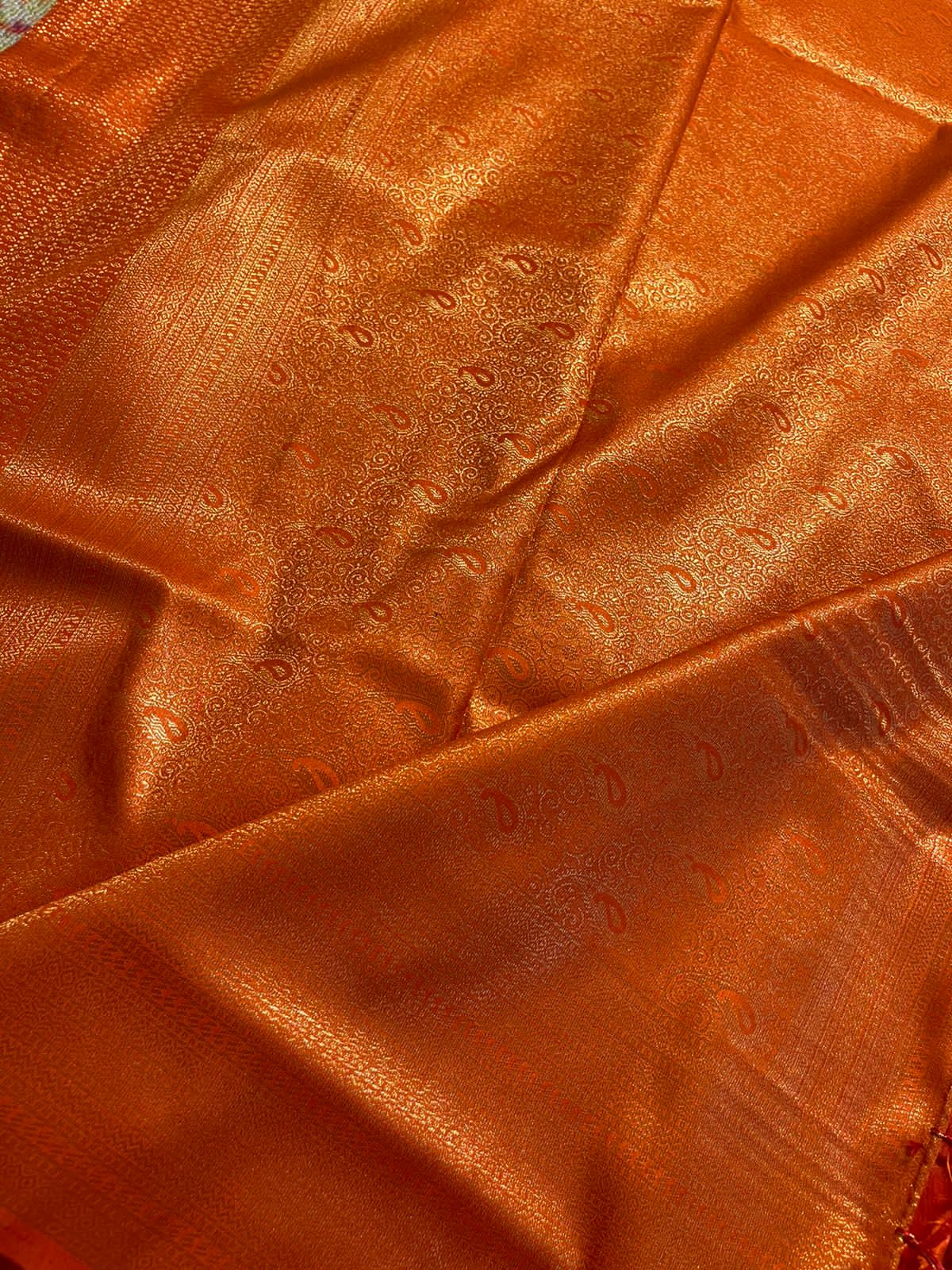 ROYAL AFFAIR -ORANGE BANARASI BROCADE SILK SAREE