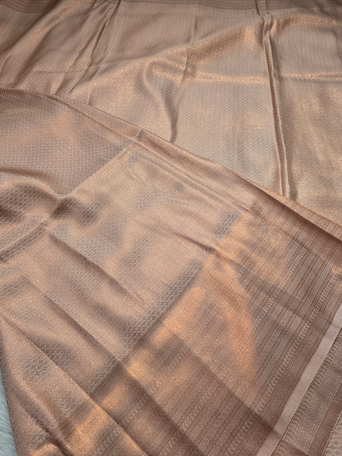 ROYAL AFFAIR-PASTEL ROSE GOLD BANARASI BROCADE SILK SAREE