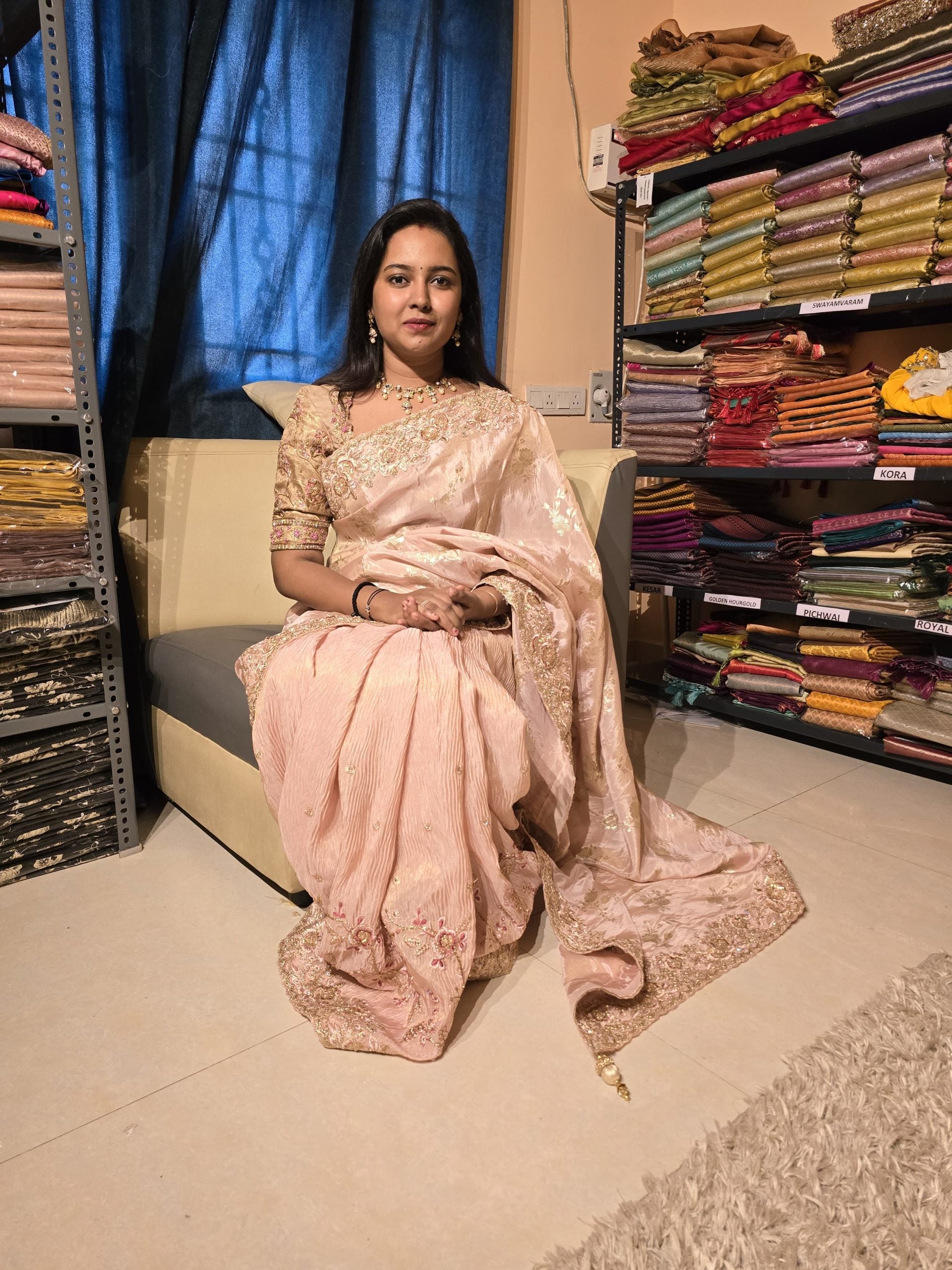 ANIKA BRIDAL EDIT-BABY PINK SAREE