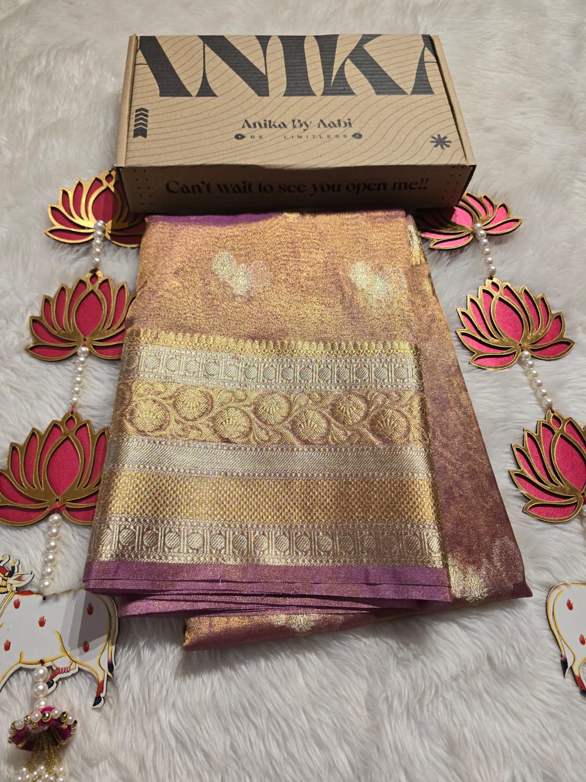 RADHI-ROSEGOLD PASTEL PINK SAREE