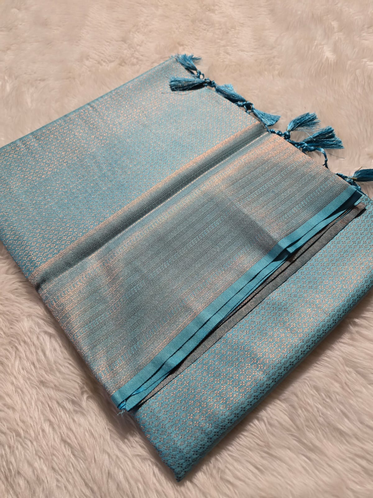 ROYAL AFFAIR-ICE BLUE BANARASI BROCADE SILK SAREE