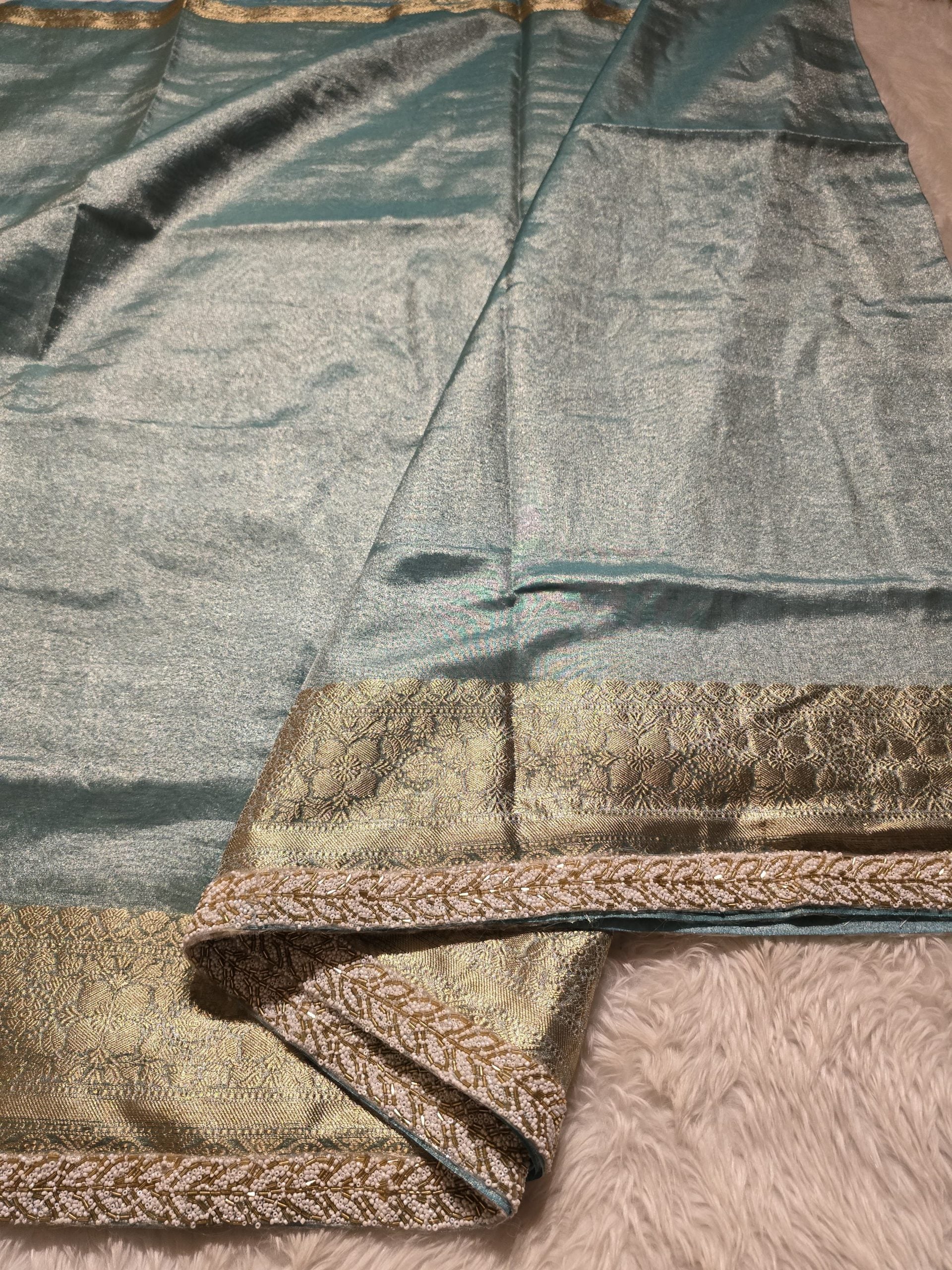 TISSUE BEATS-SKY BLUE SAREE