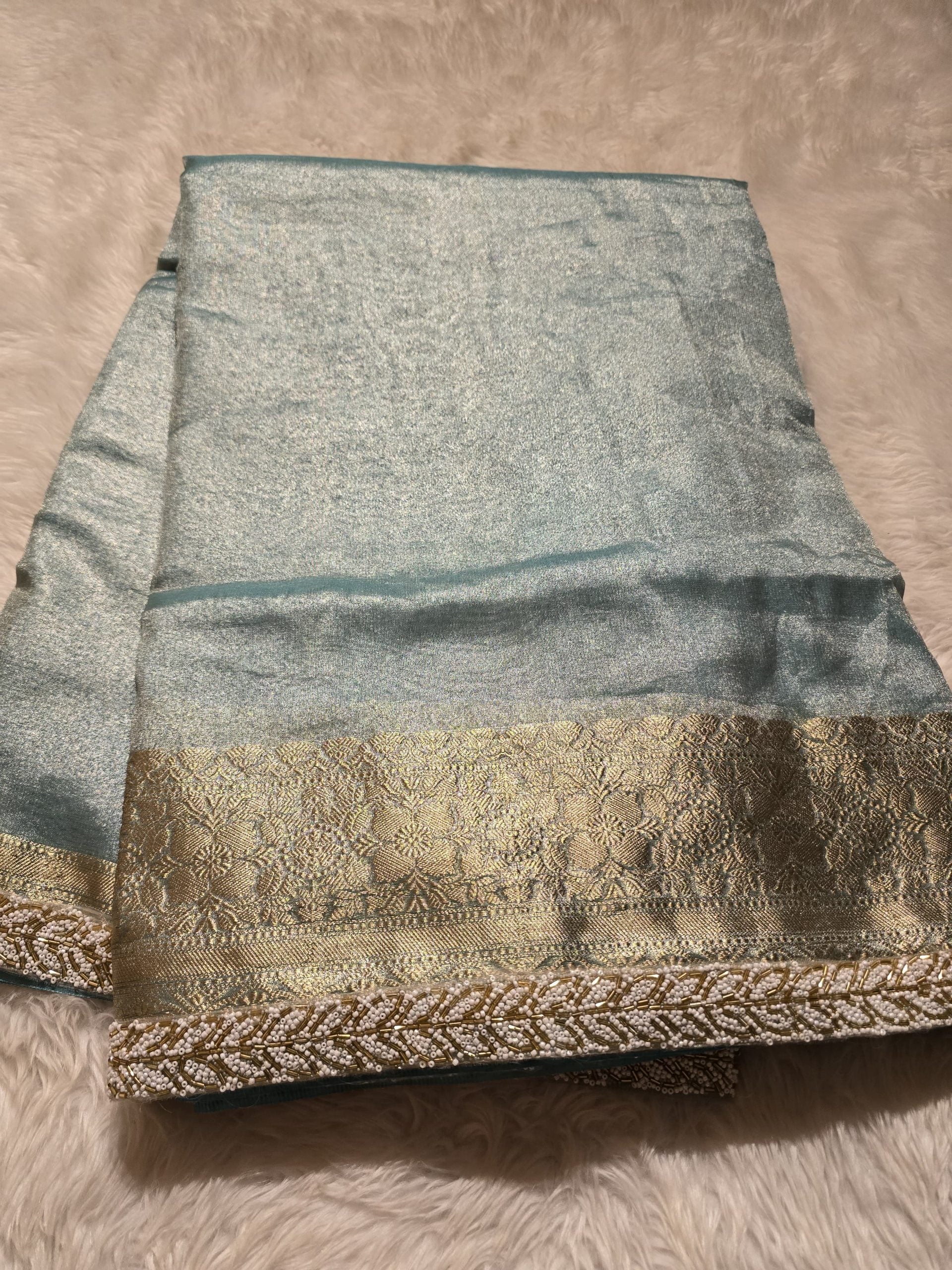 TISSUE BEATS-SKY BLUE SAREE