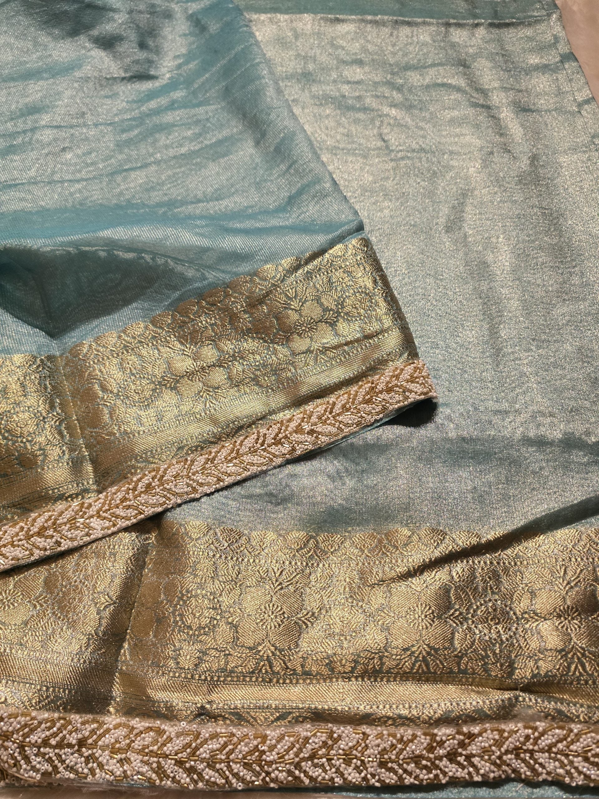 TISSUE BEATS-SKY BLUE SAREE