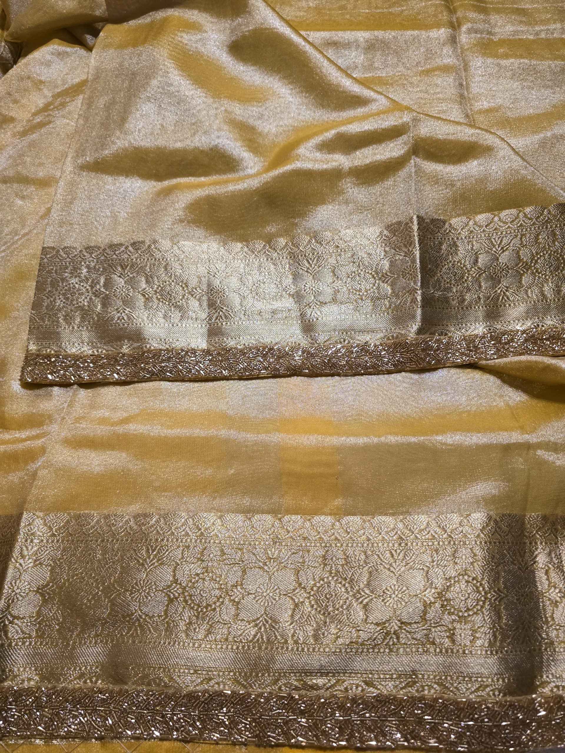 TISSUE BEATS-ROYAL YELLOW SAREE