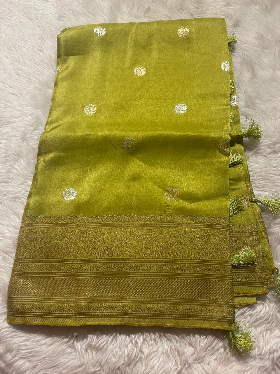 VINTAGE BANARASI-GREEN SAREE