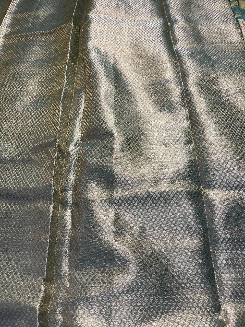 TISSUE JHANVI-SEA BLUE SAREE