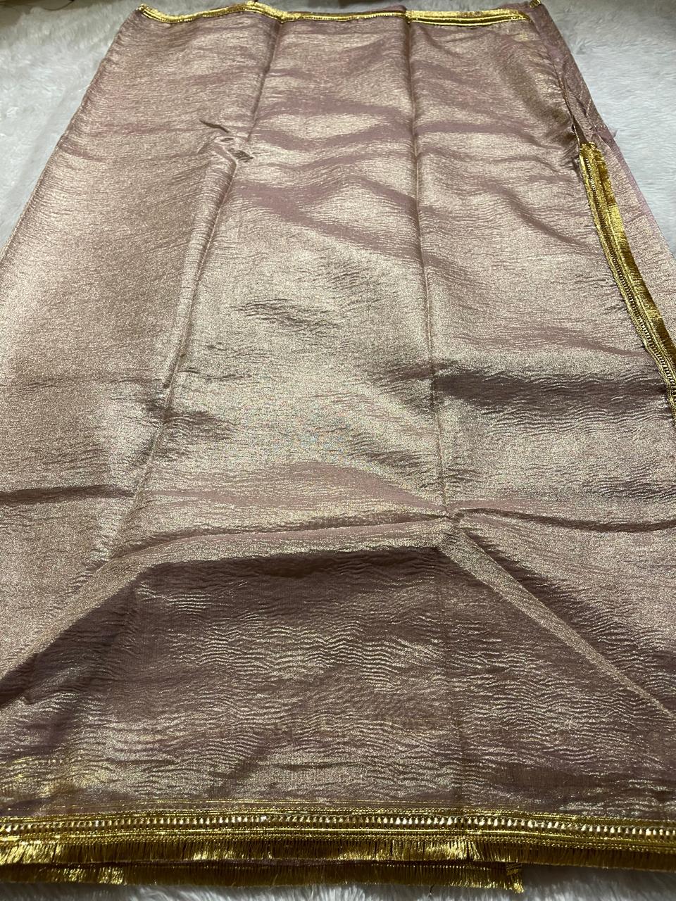 CRUSH LACE-BROWN ROSY SAREE