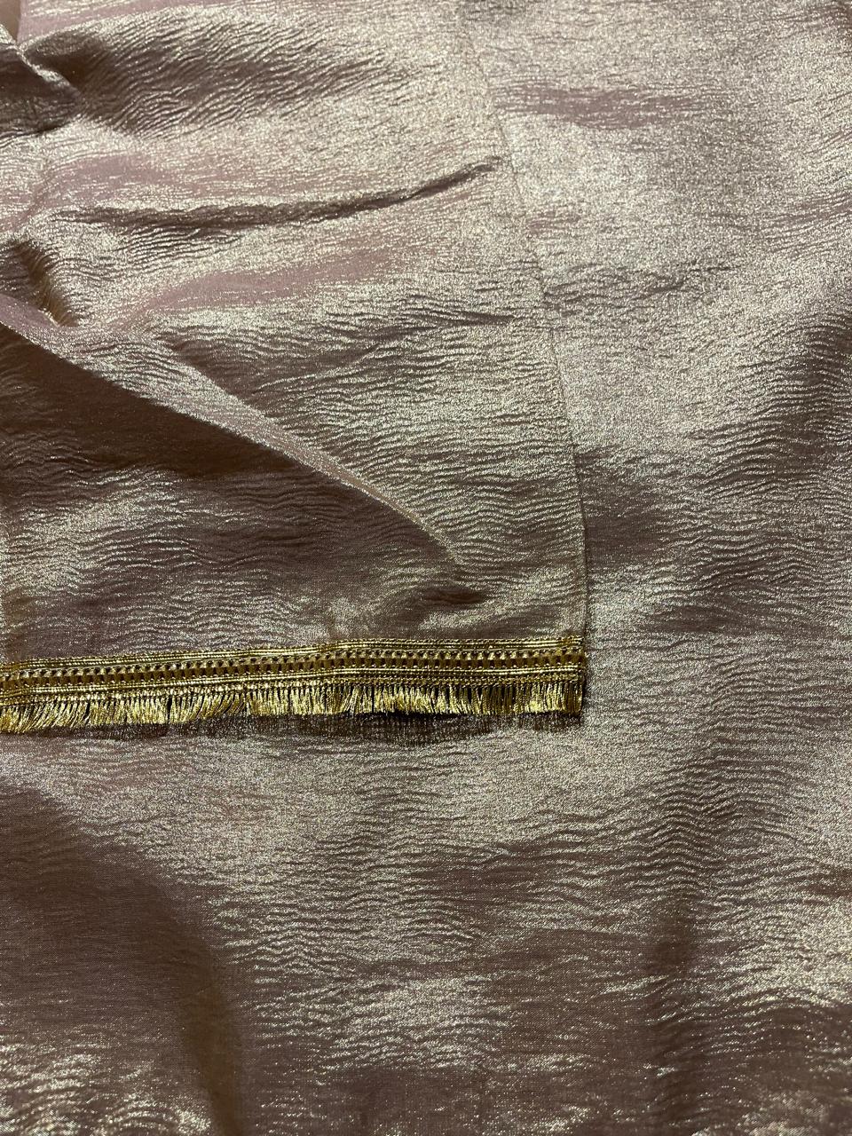 CRUSH LACE-BROWN ROSY SAREE