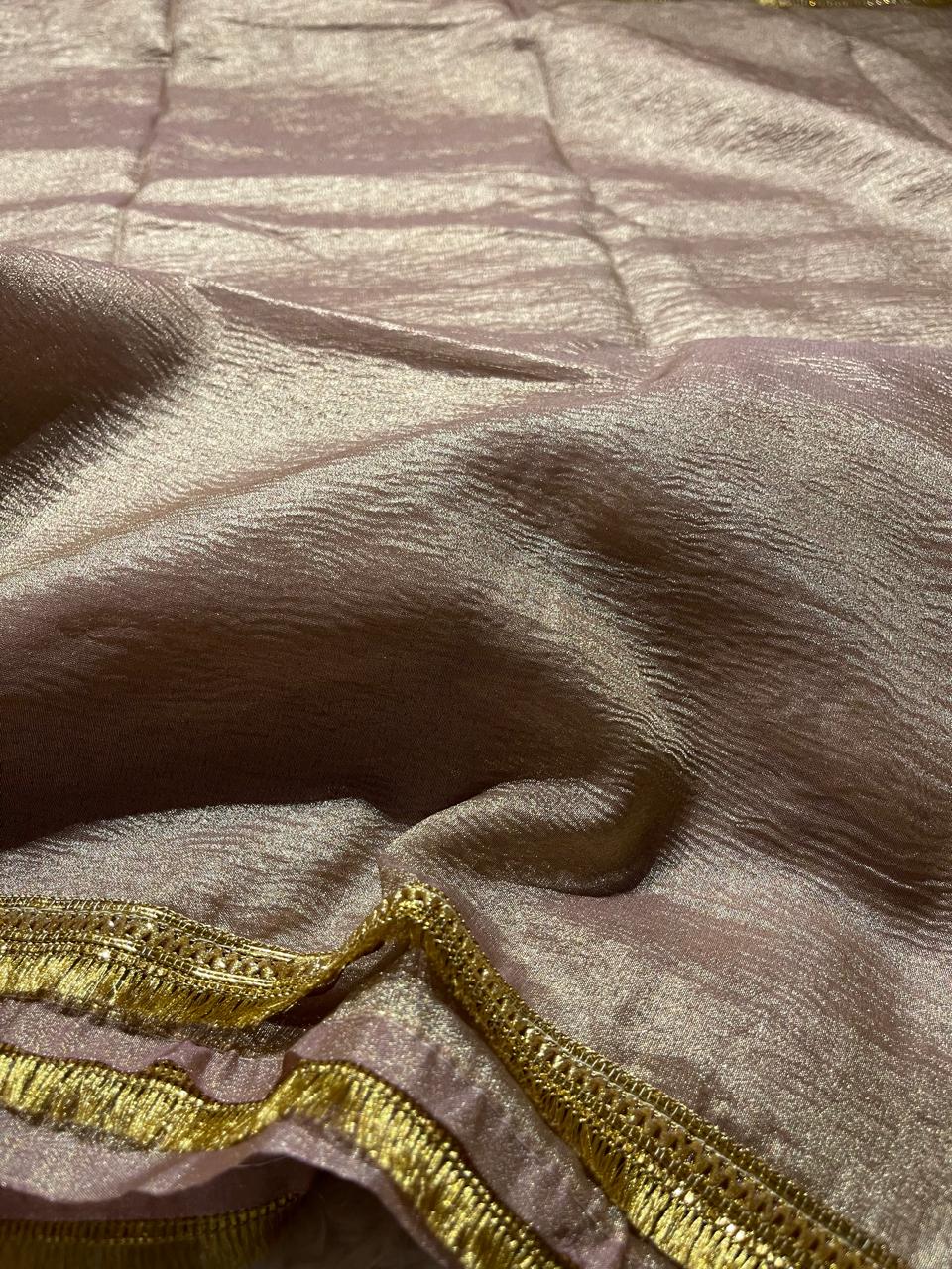 CRUSH LACE-BROWN ROSY SAREE