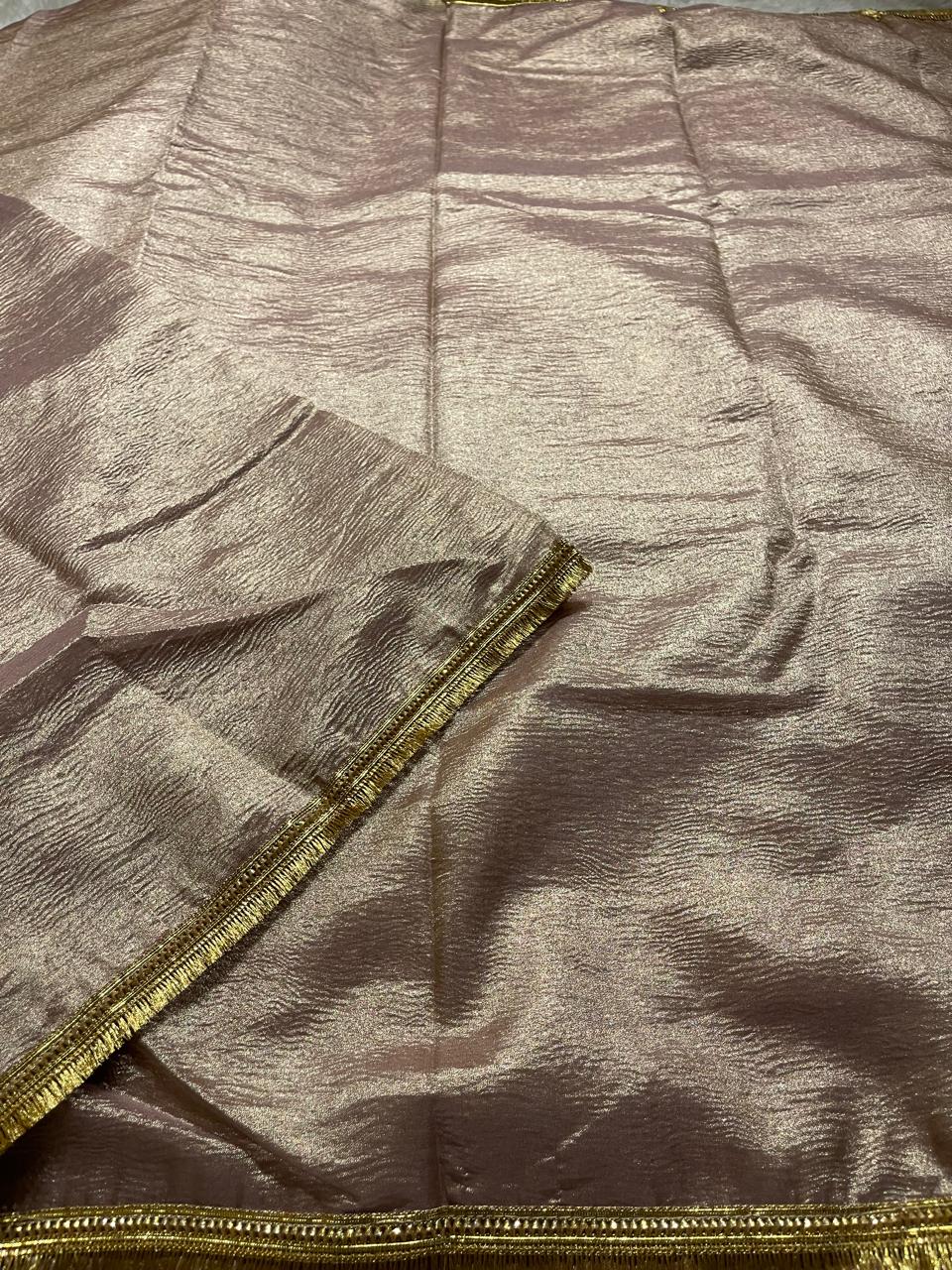 CRUSH LACE-BROWN ROSY SAREE