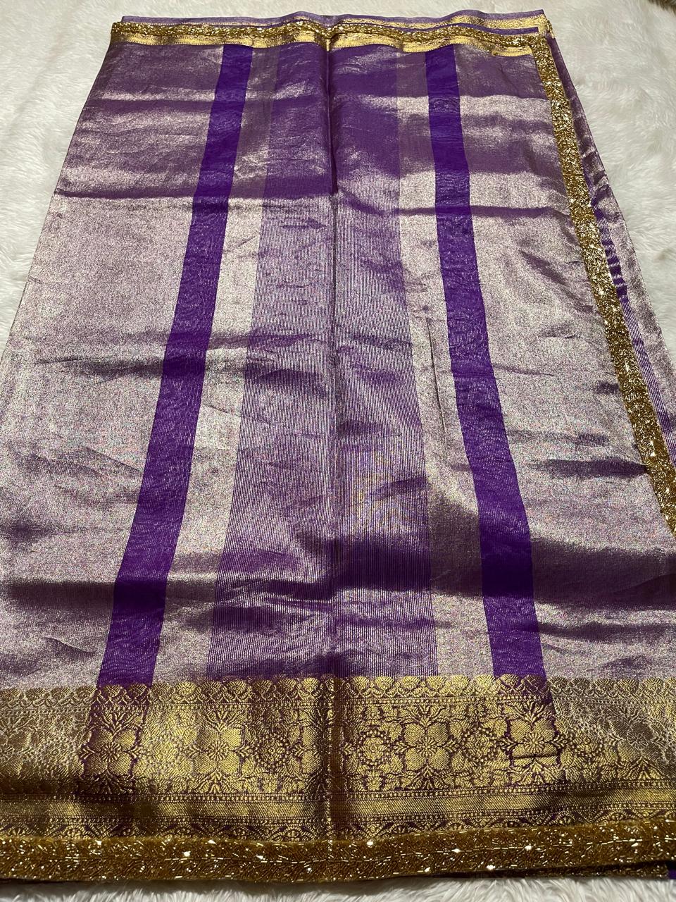 TISSUE BEATS-PURPLE SAREE