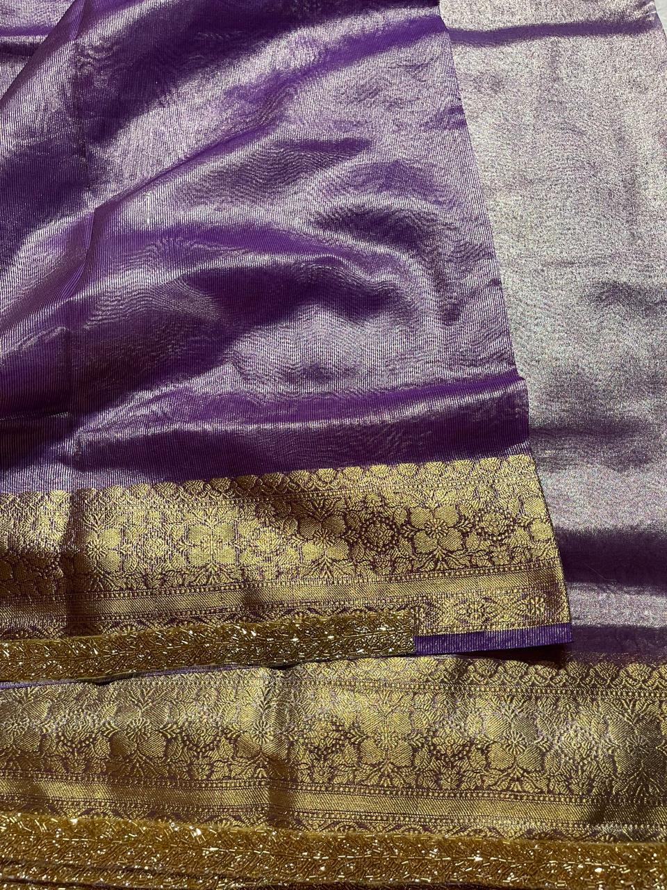 TISSUE BEATS-PURPLE SAREE