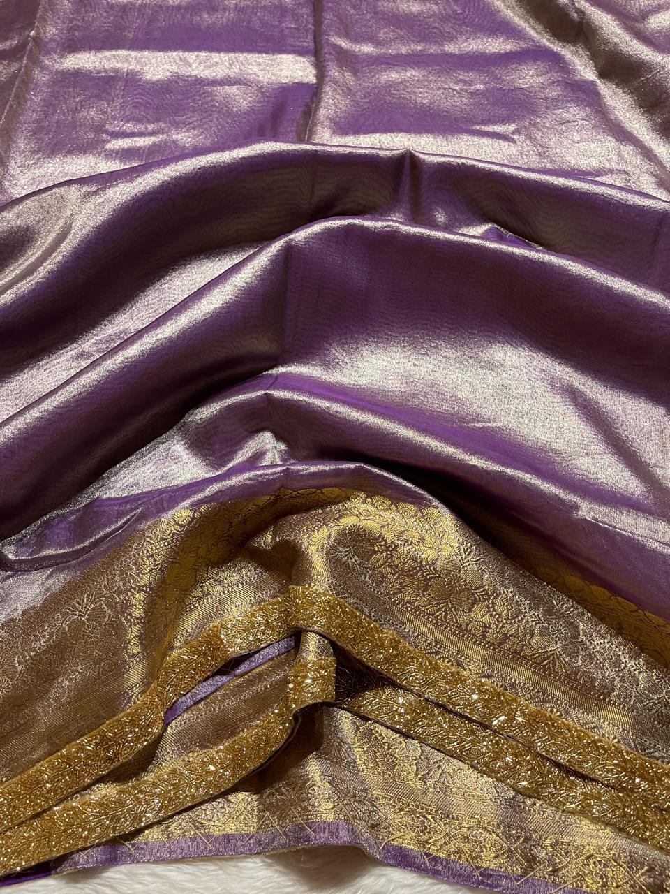 TISSUE BEATS-PURPLE SAREE