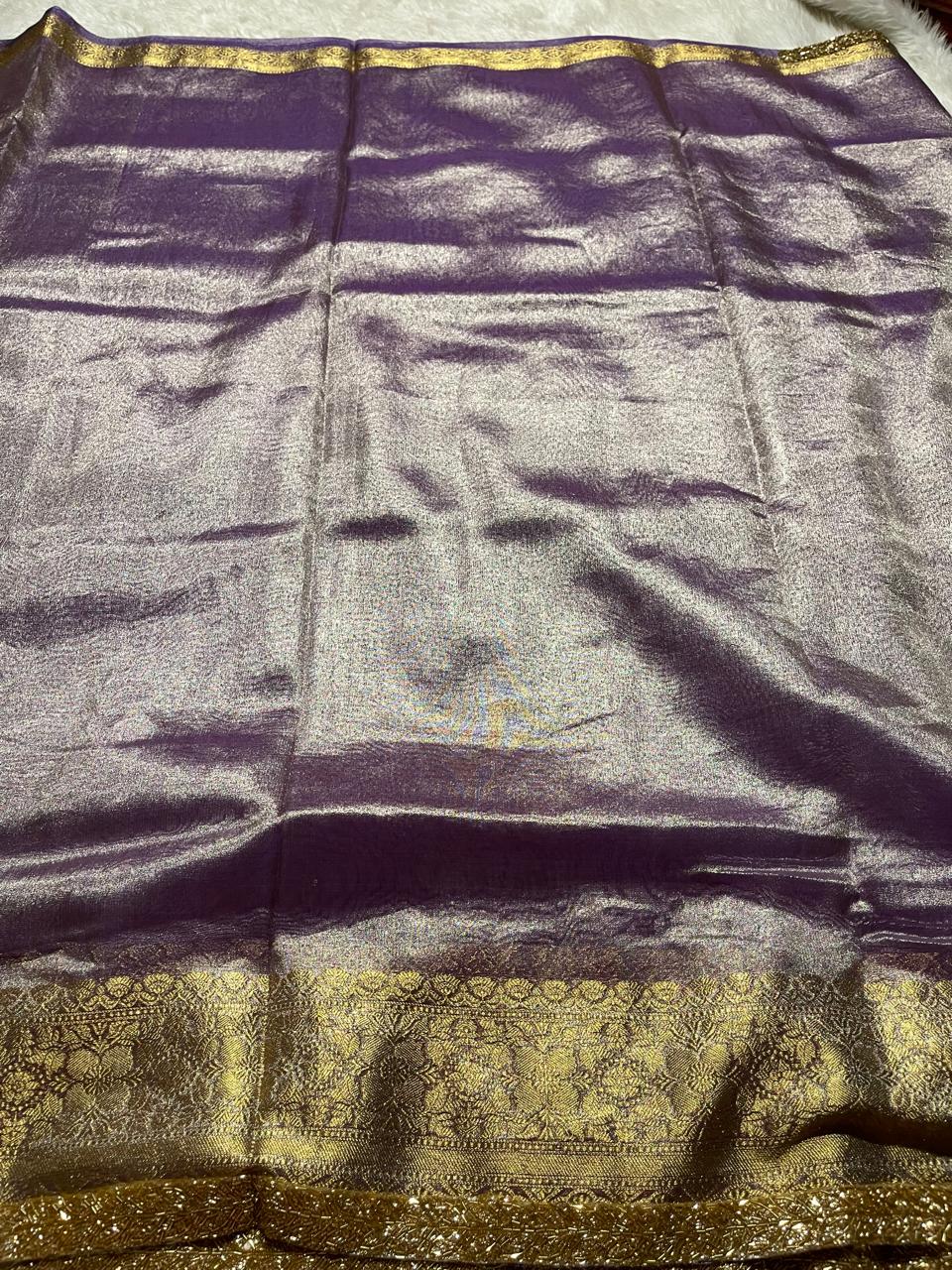 TISSUE BEATS-PURPLE SAREE