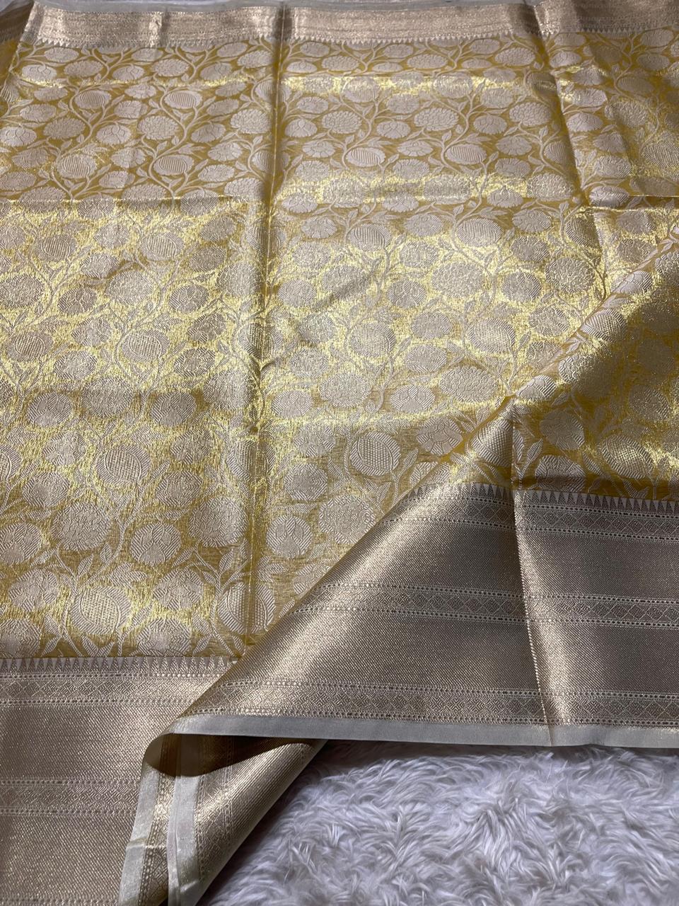 KORA TISSSUE FLORA-GOLD SAREE