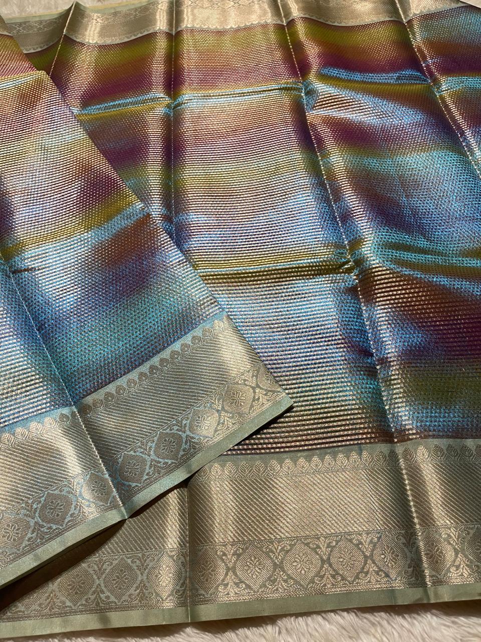 SWAGATH MULTI COLOR-BLUE SAREE
