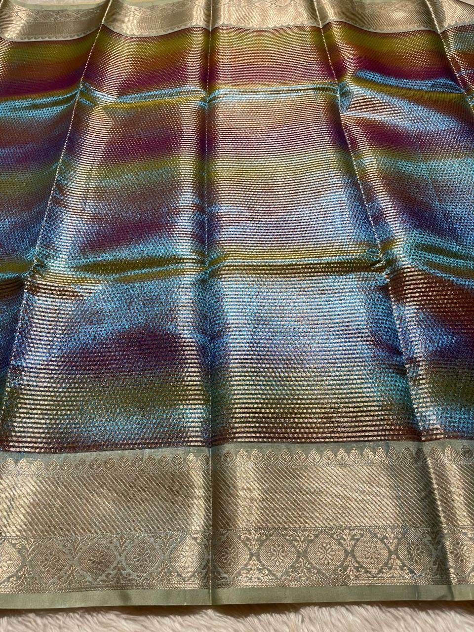 SWAGATH MULTI COLOR-BLUE SAREE