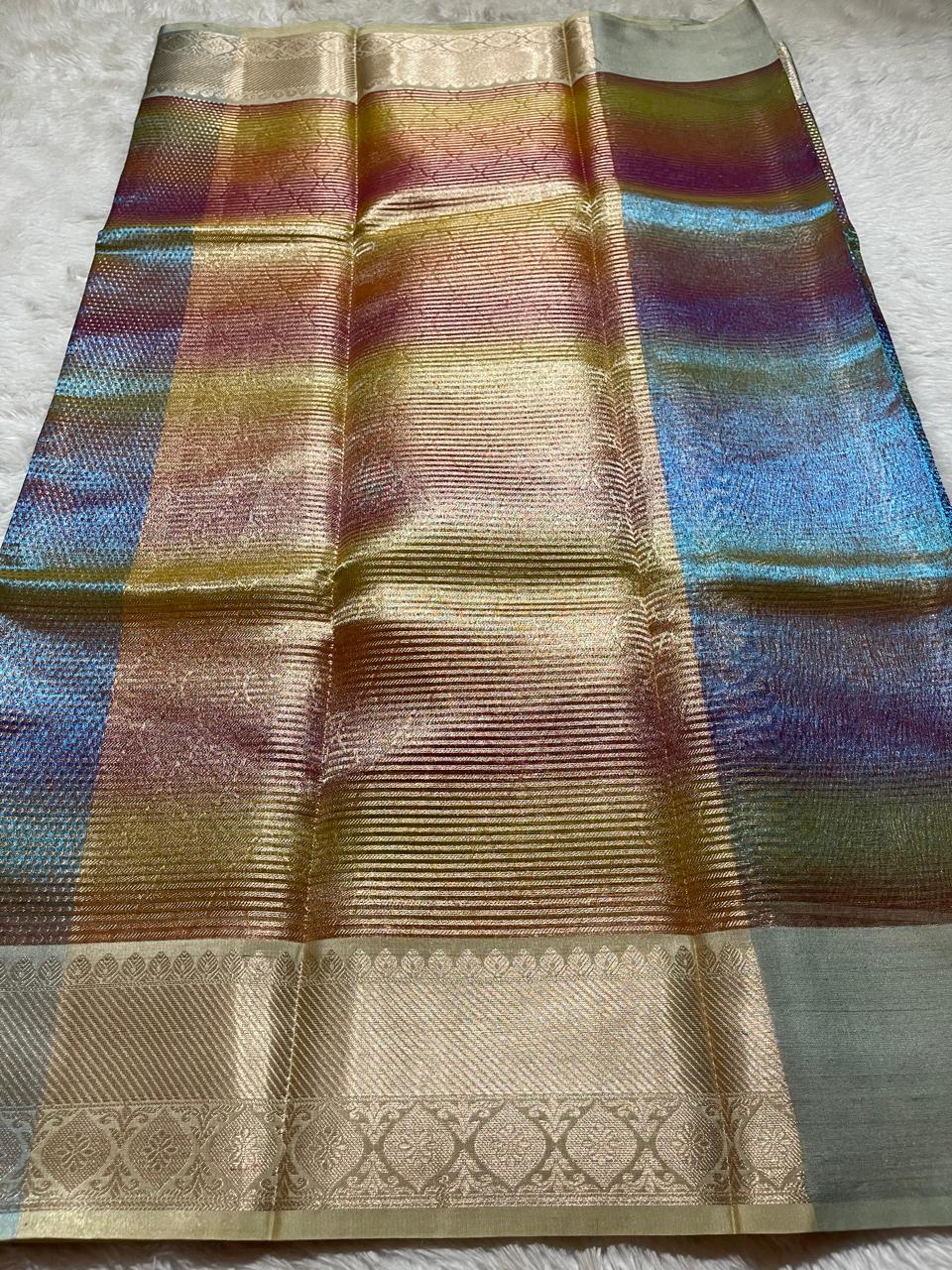 SWAGATH MULTI COLOR-BLUE SAREE