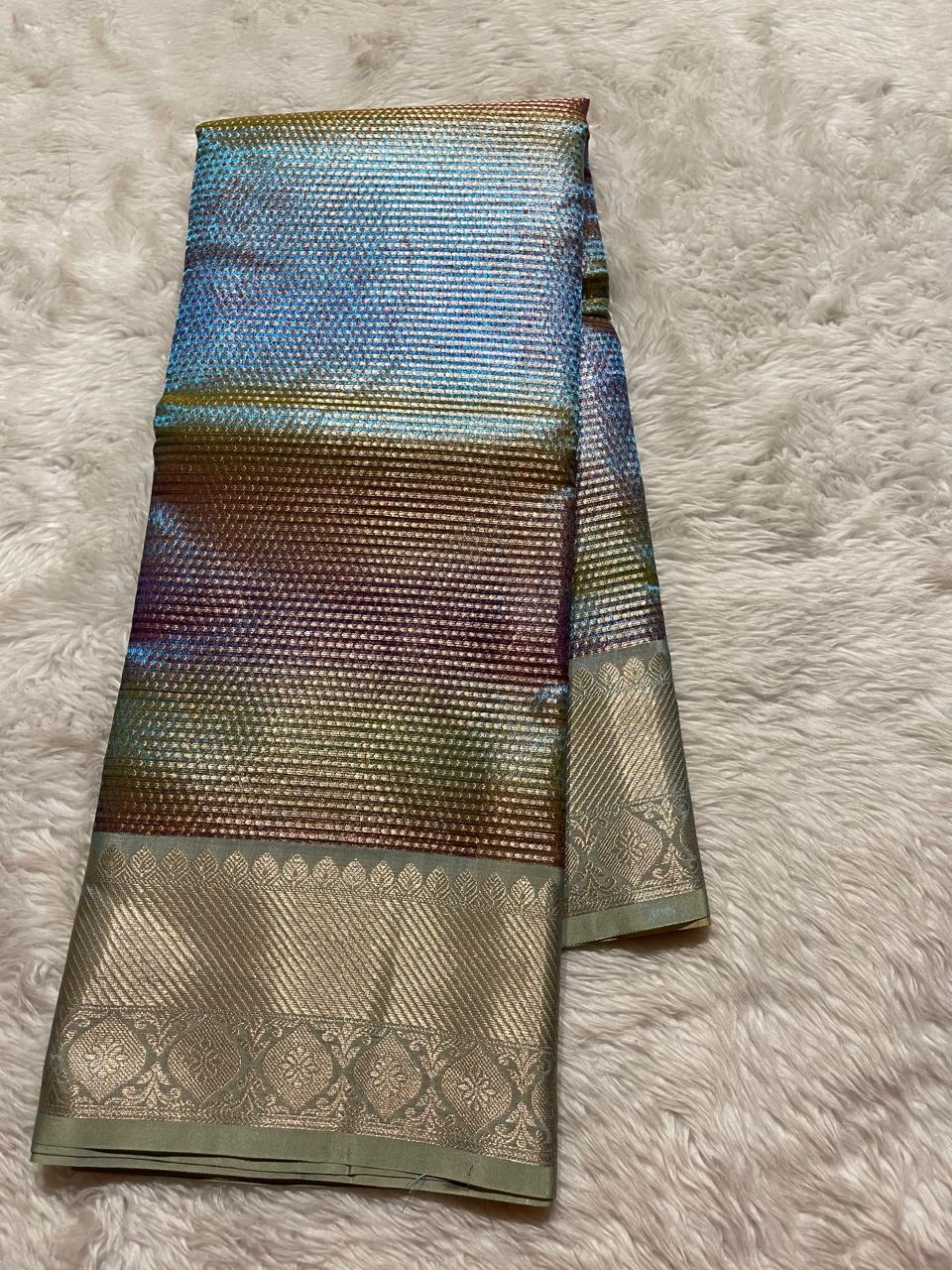 SWAGATH MULTI COLOR-BLUE SAREE