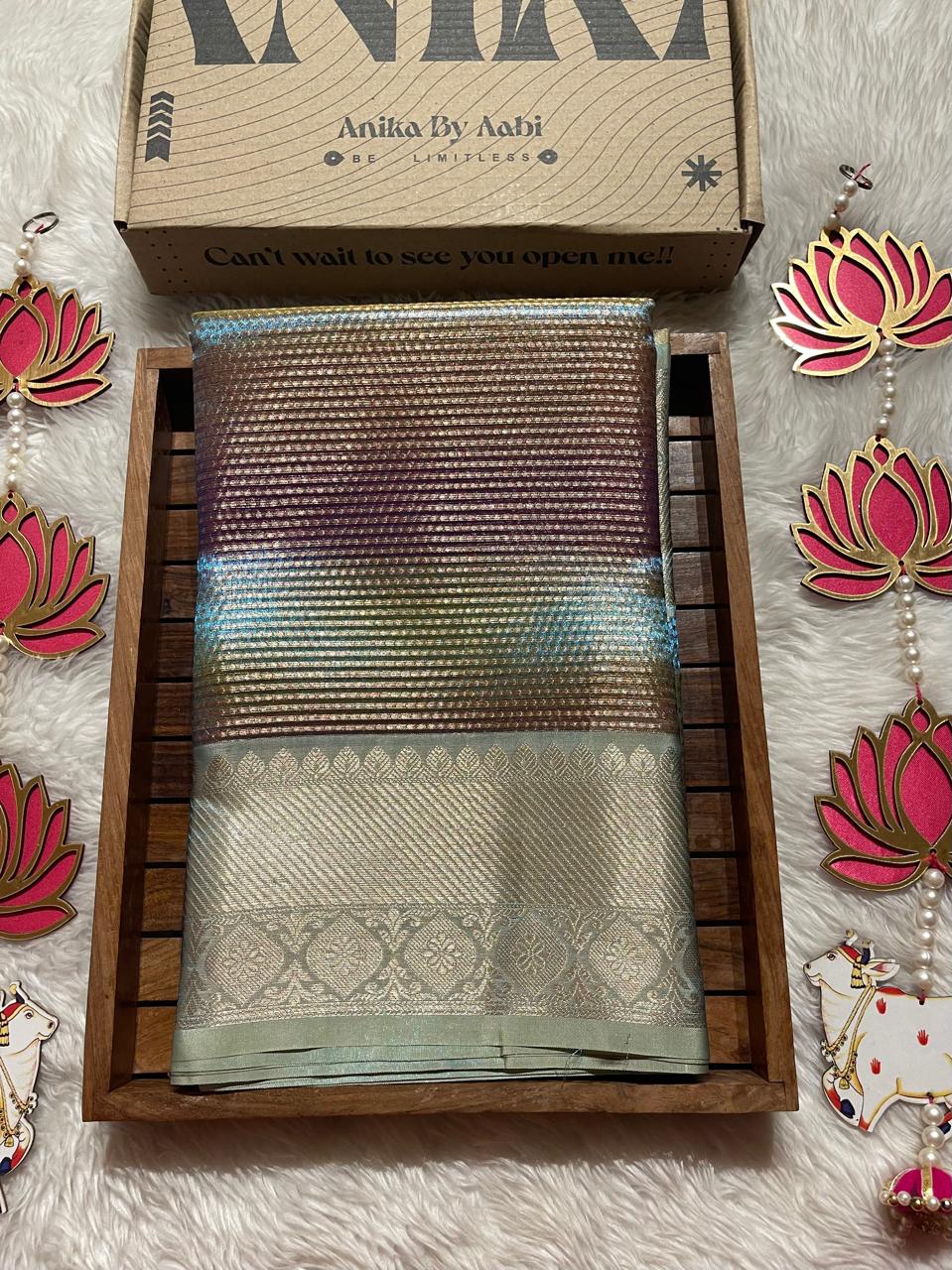 SWAGATH MULTI COLOR-BLUE SAREE