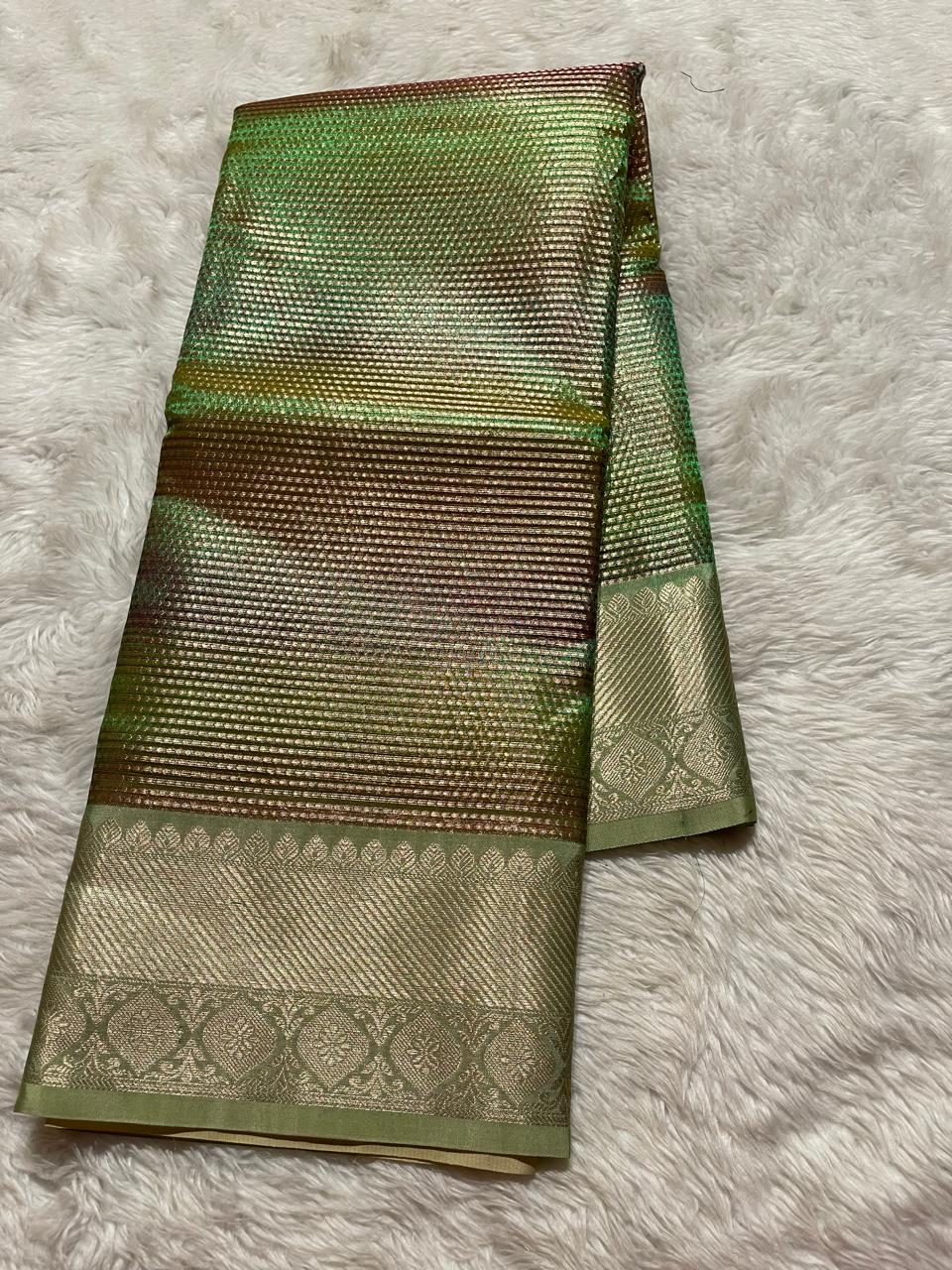 SWAGATH MULTI COLOR-GREEN SAREE