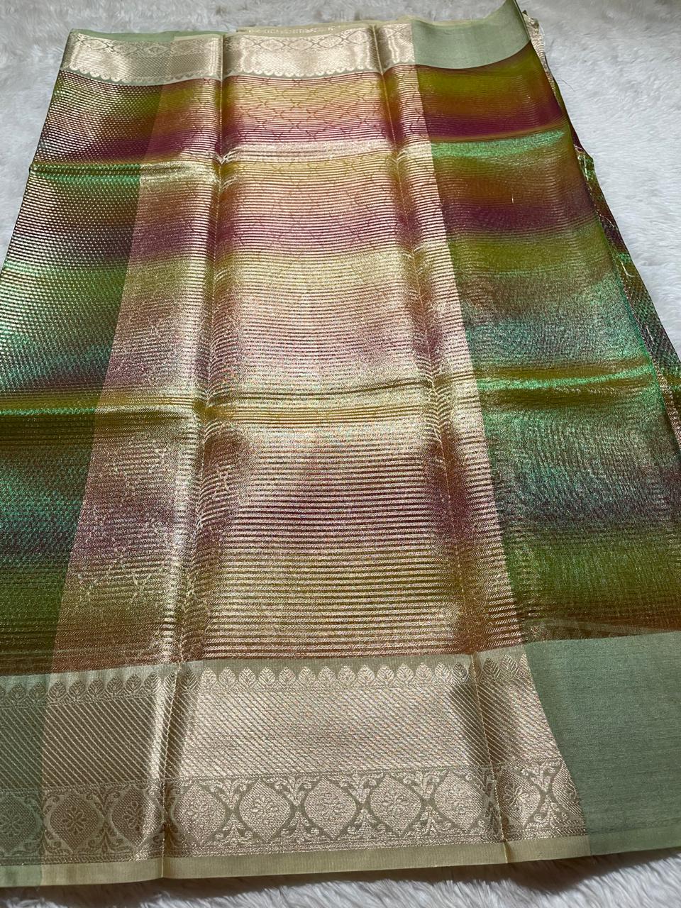 SWAGATH MULTI COLOR-GREEN SAREE