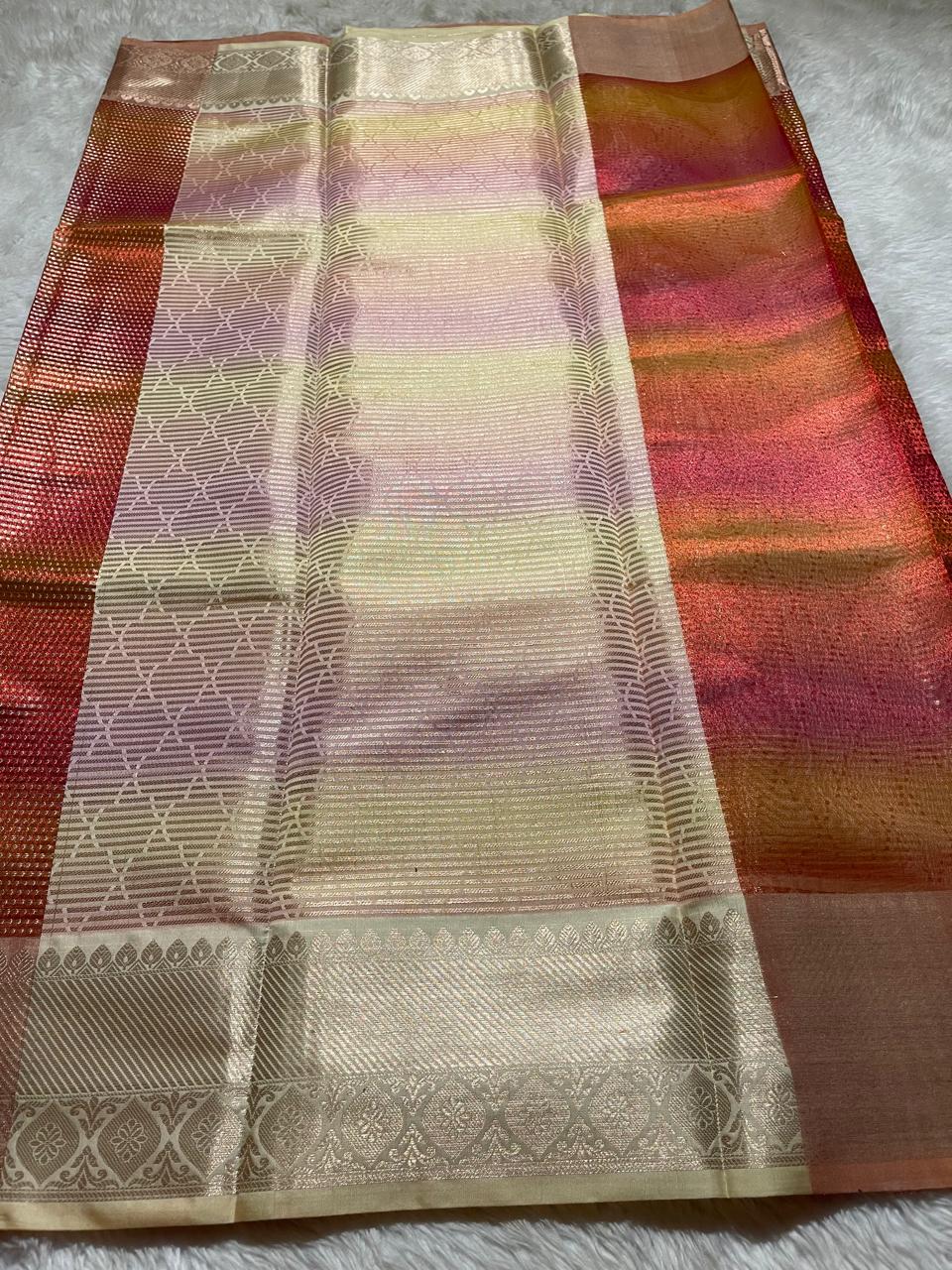 SWAGATH MULTI COLOR-BRICK RED SAREE