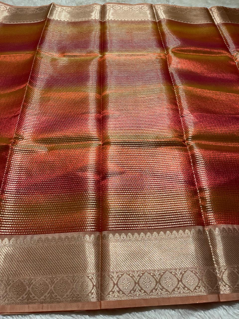 SWAGATH MULTI COLOR-BRICK RED SAREE