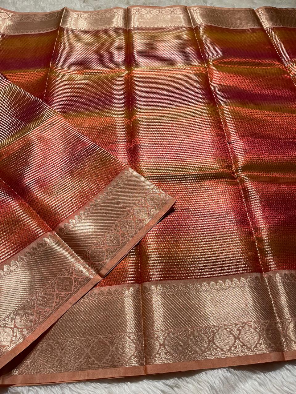 SWAGATH MULTI COLOR-BRICK RED SAREE