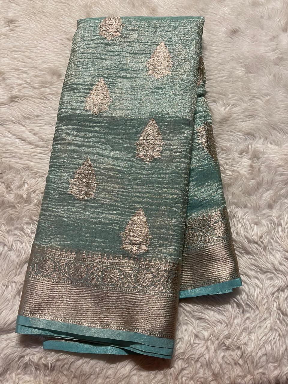 CRUSH MOTIF-PASTEL SKY BLUE SAREE