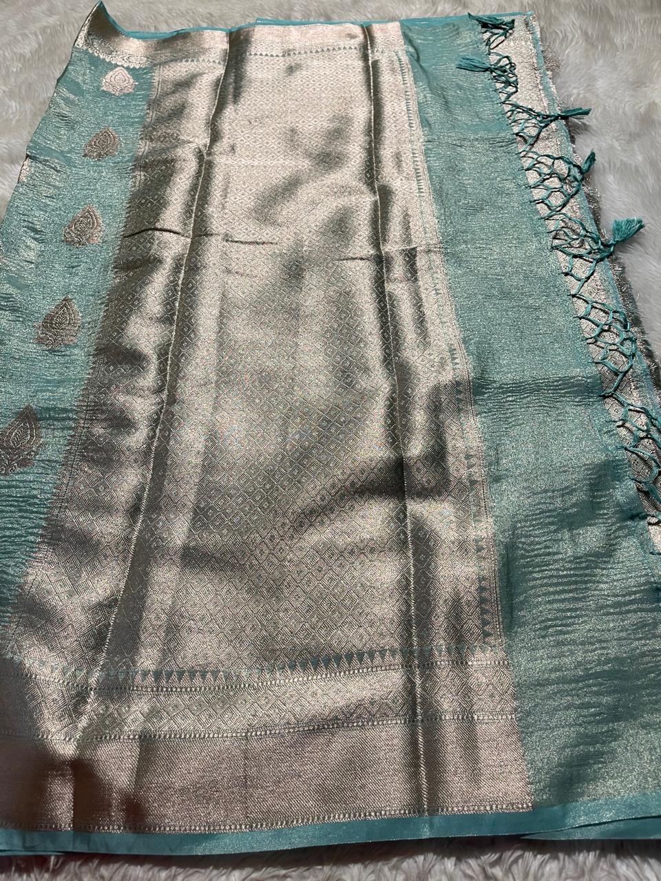 CRUSH MOTIF-PASTEL SKY BLUE SAREE