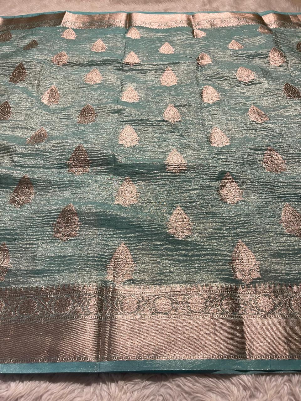 CRUSH MOTIF-PASTEL SKY BLUE SAREE