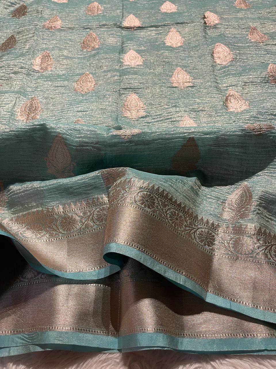 CRUSH MOTIF-PASTEL SKY BLUE SAREE