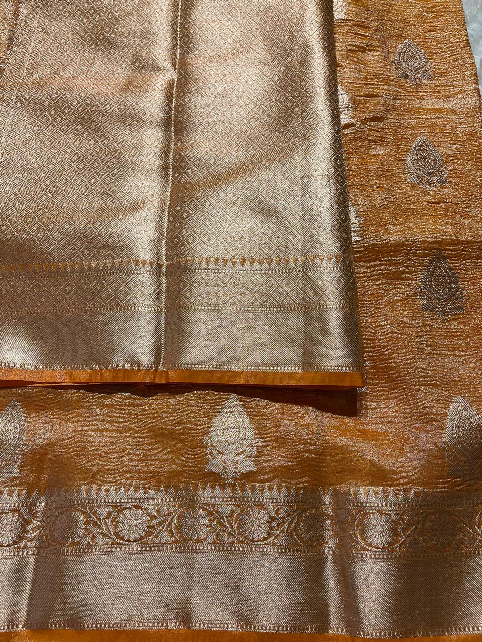 CRUSH MOTIF-ORANGE SAREE