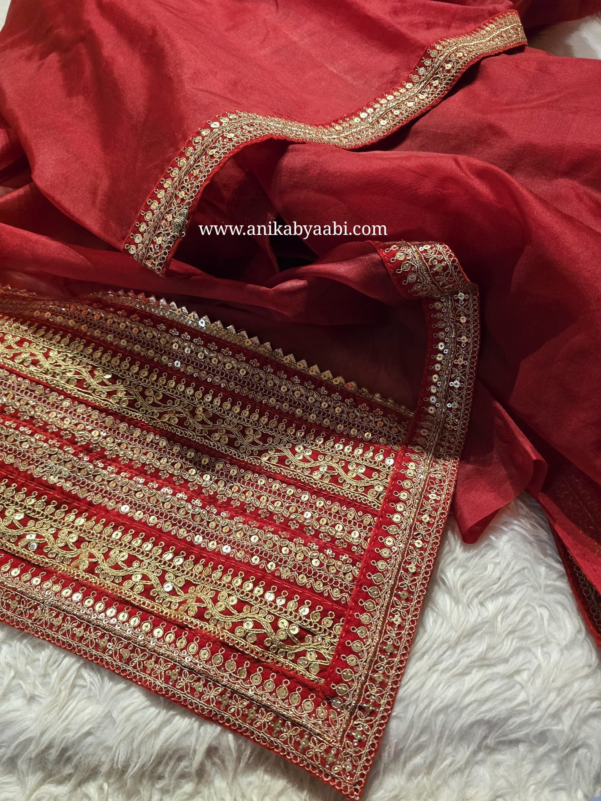 ORGANZA SABYA -RED SAREE