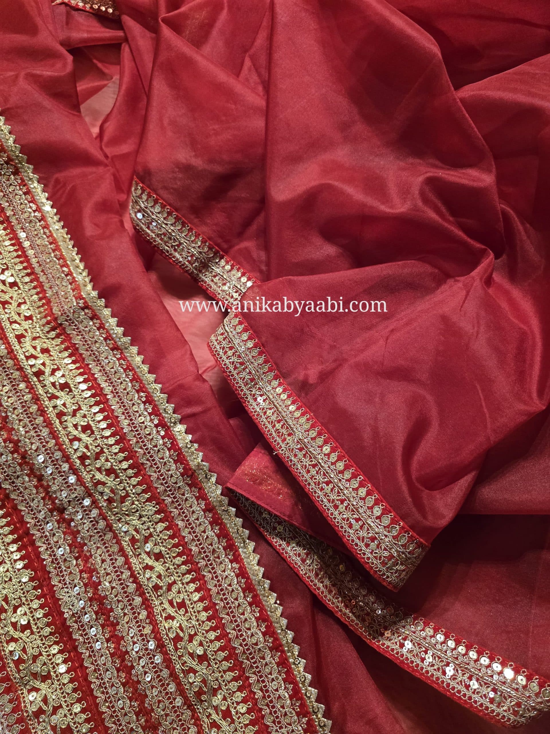 ORGANZA SABYA -RED SAREE