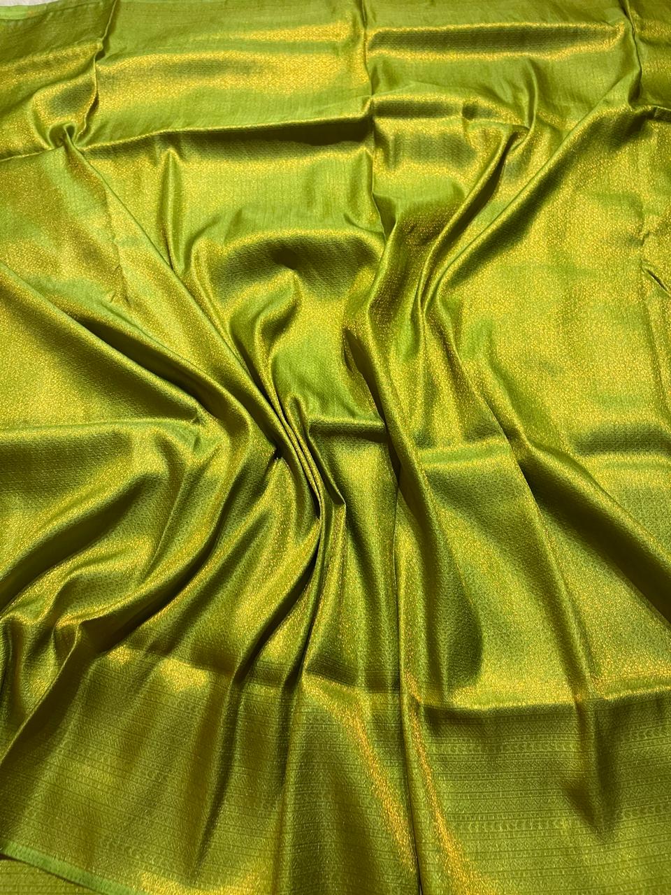 ROYAL AFFAIR-PARROT GREEN BANARASI BROCADE SILK SAREE