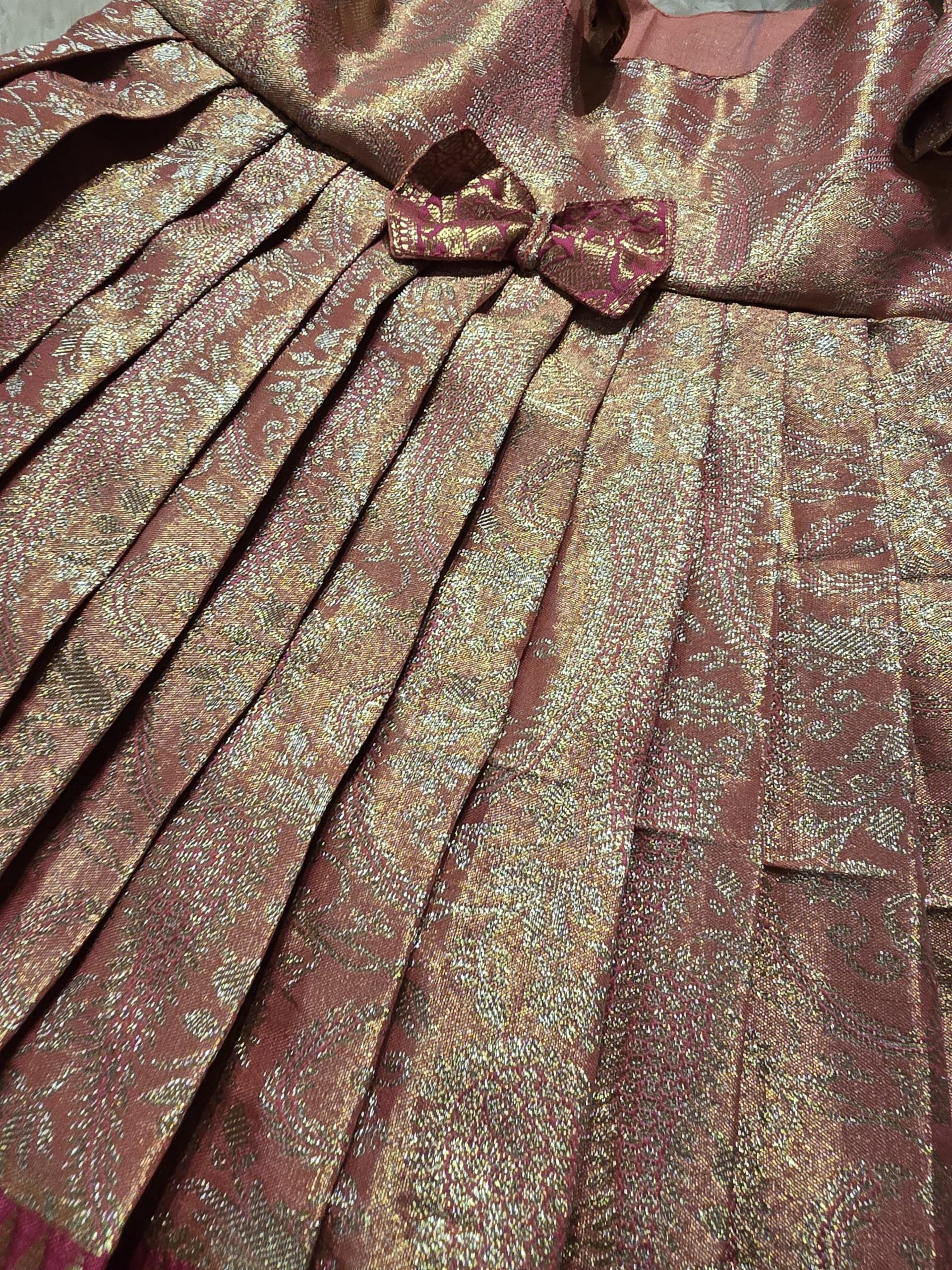 SWAYAM KIDS FROCK-RANIPINK MANGO BIG BORDER