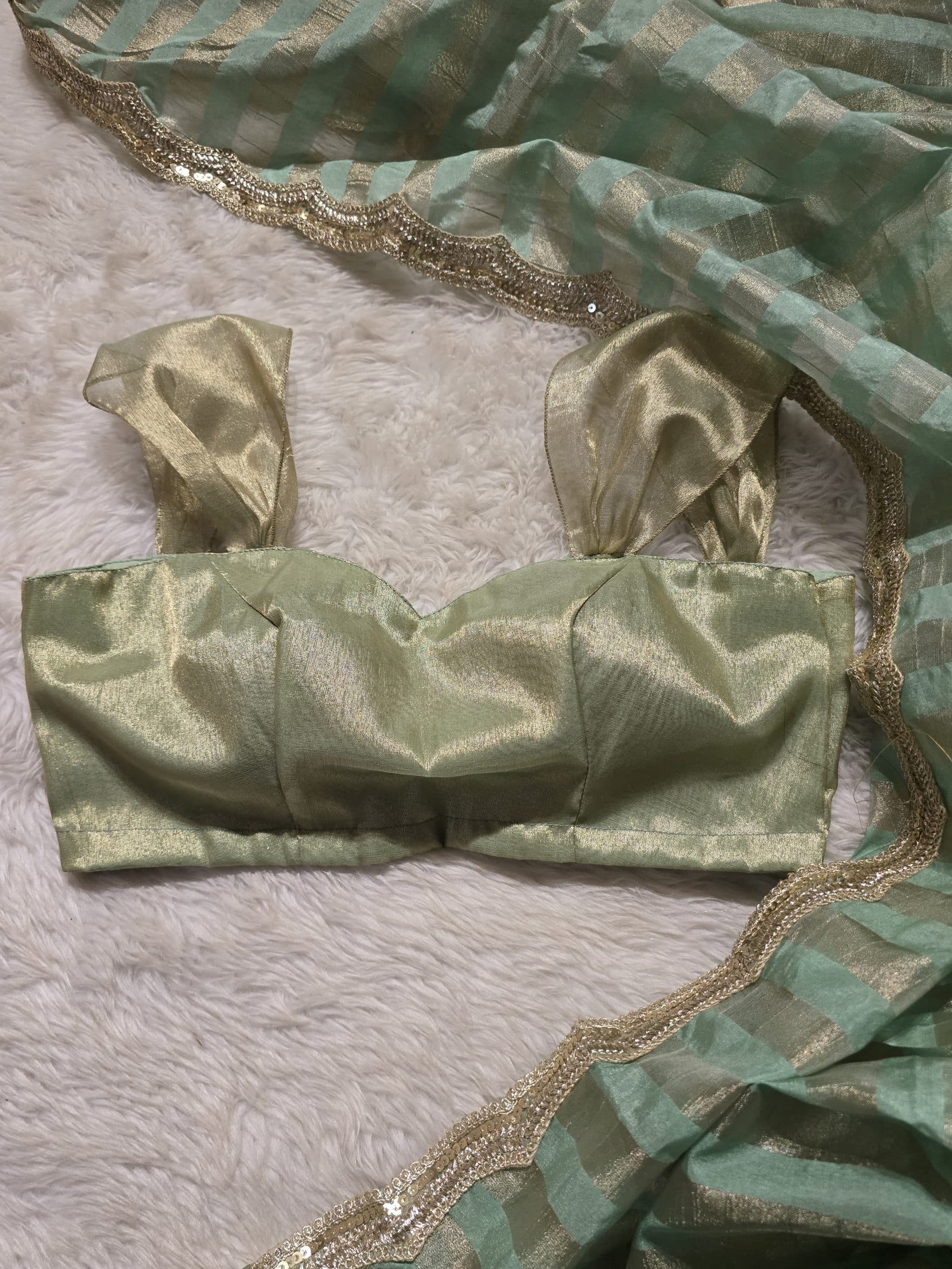 TRISH-REXONA GREEN SAREE