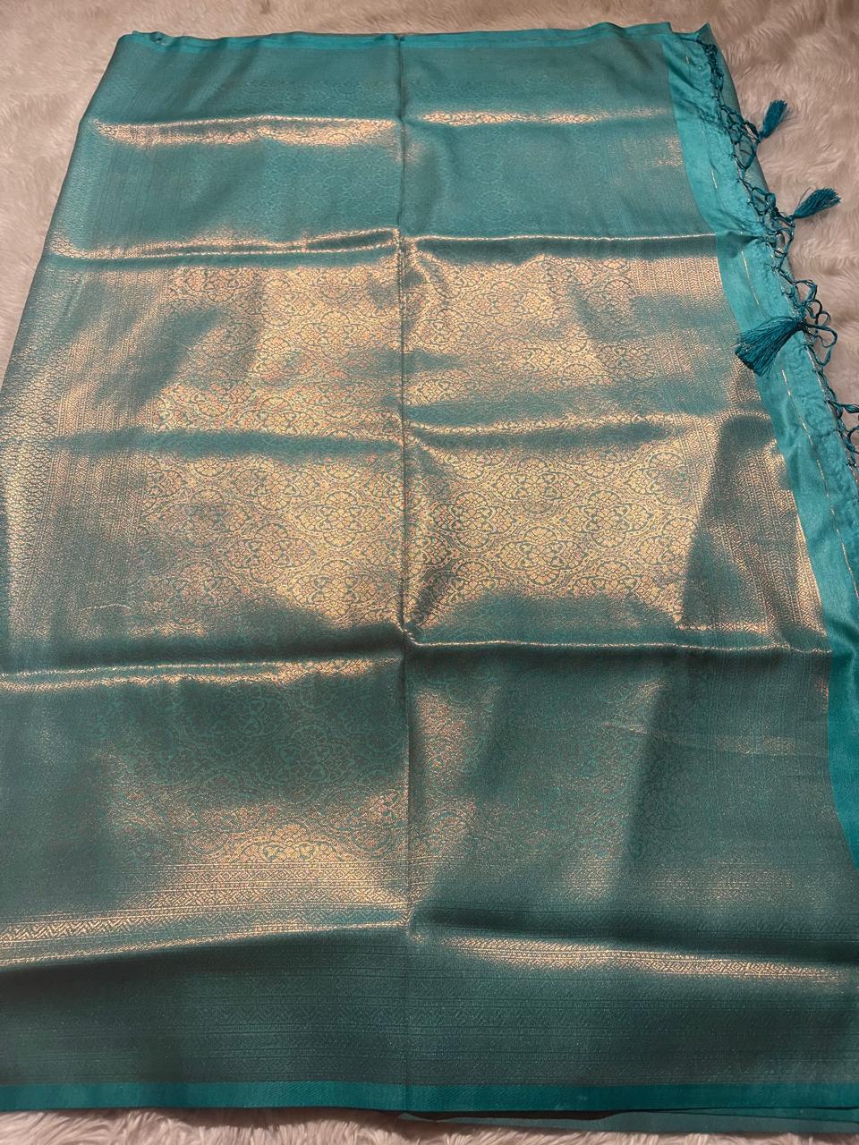 ROYAL AFFAIR-SKYBLUE BANARASI BROCADE SILK SAREE