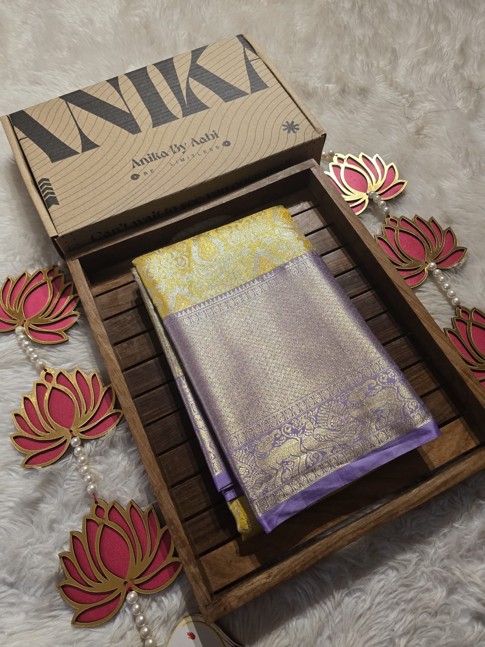 SWAYAMVARAM-YELLOW WITH LAVENDER2 SAREE