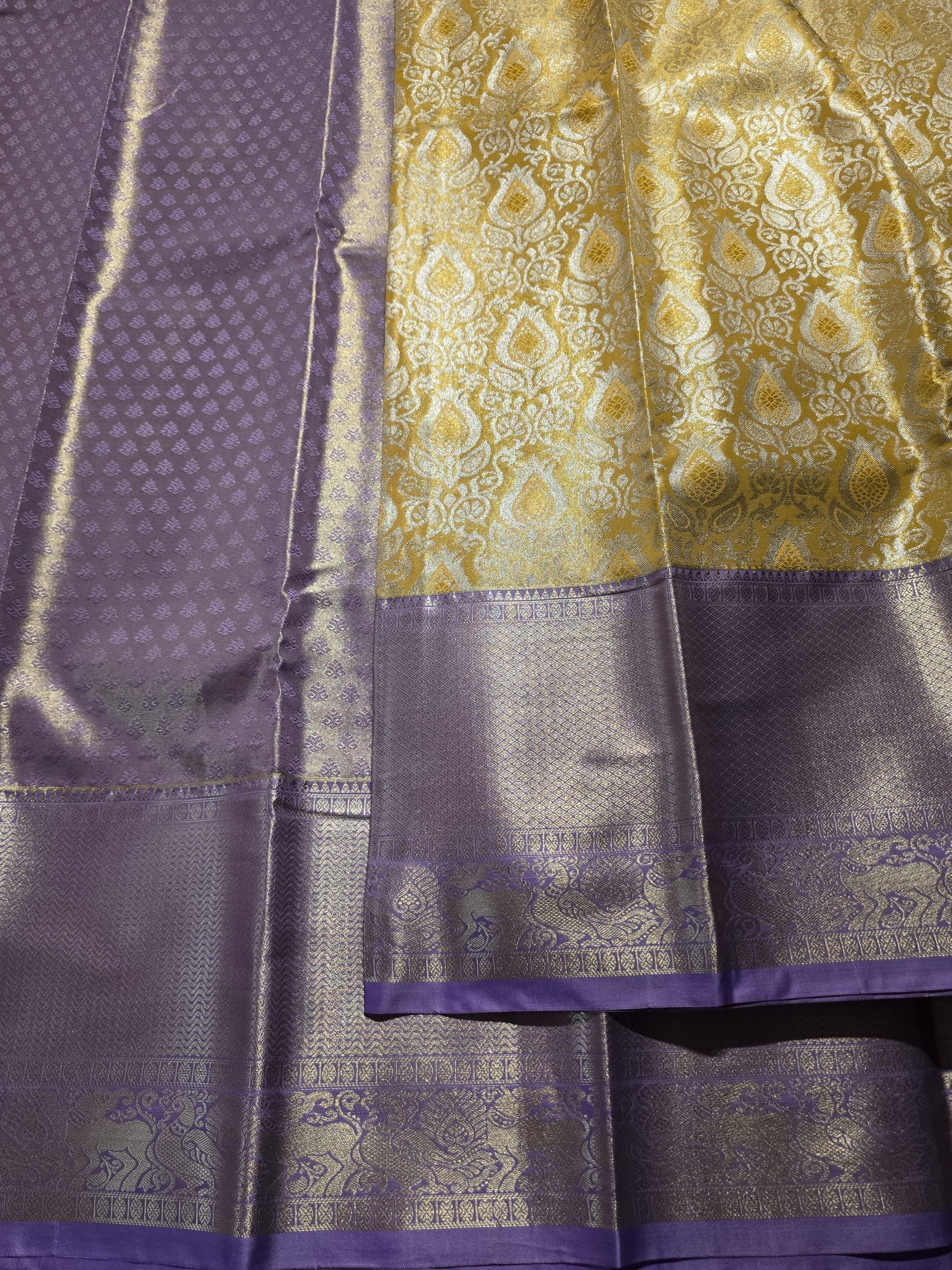 SWAYAMVARAM-YELLOW WITH LAVENDER2 SAREE