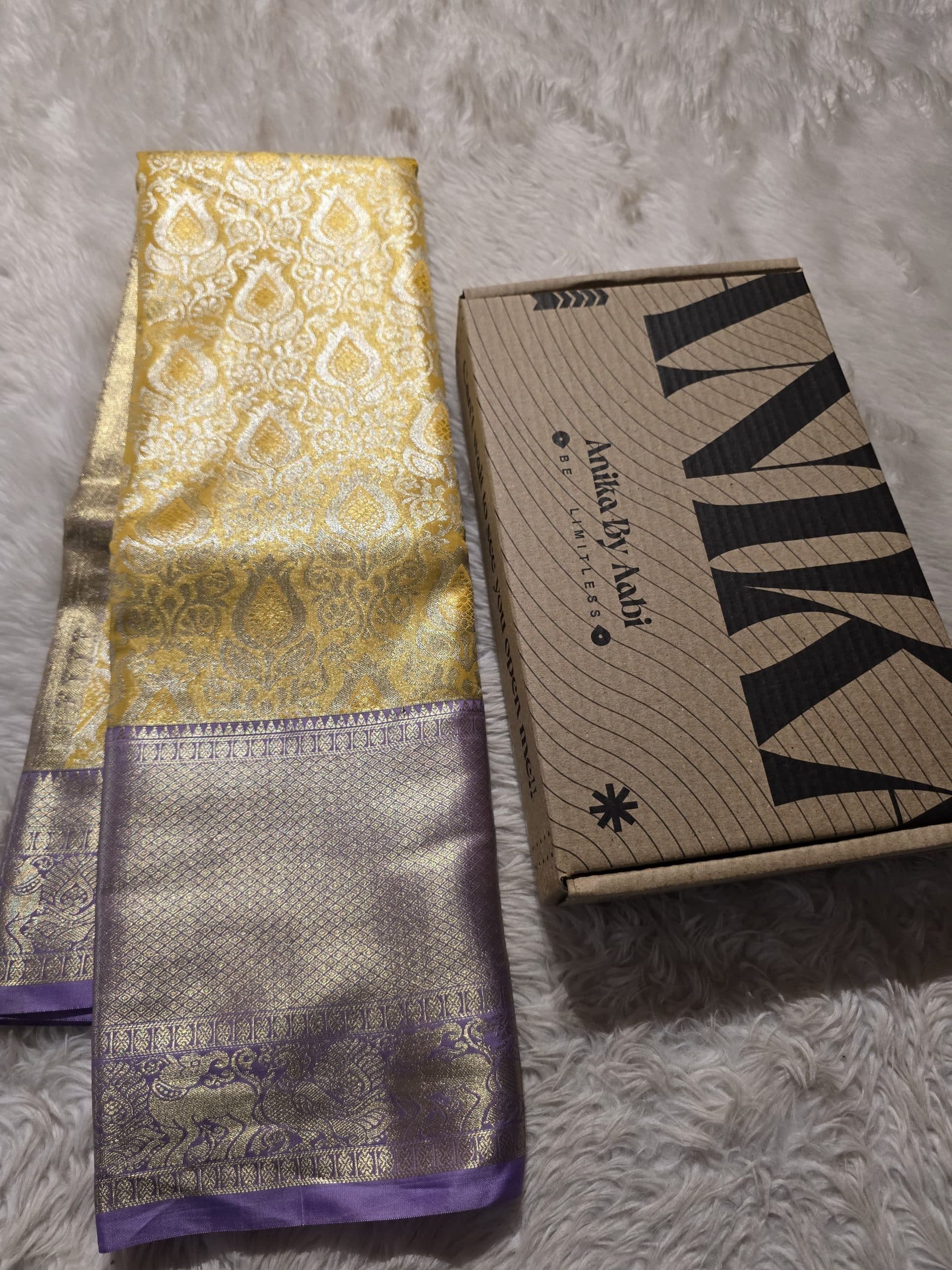 SWAYAMVARAM-YELLOW WITH LAVENDER2 SAREE