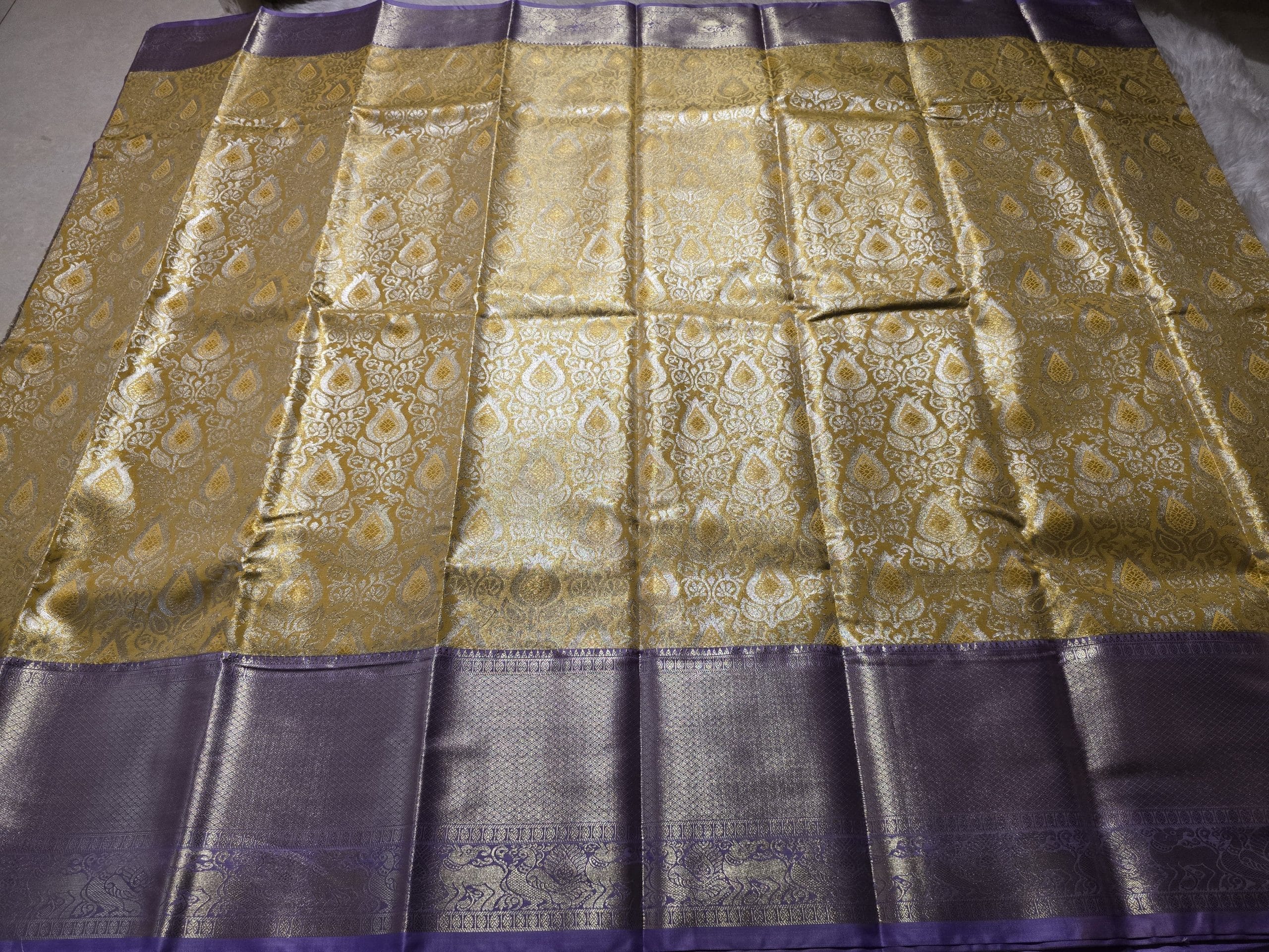SWAYAMVARAM-YELLOW WITH LAVENDER2 SAREE
