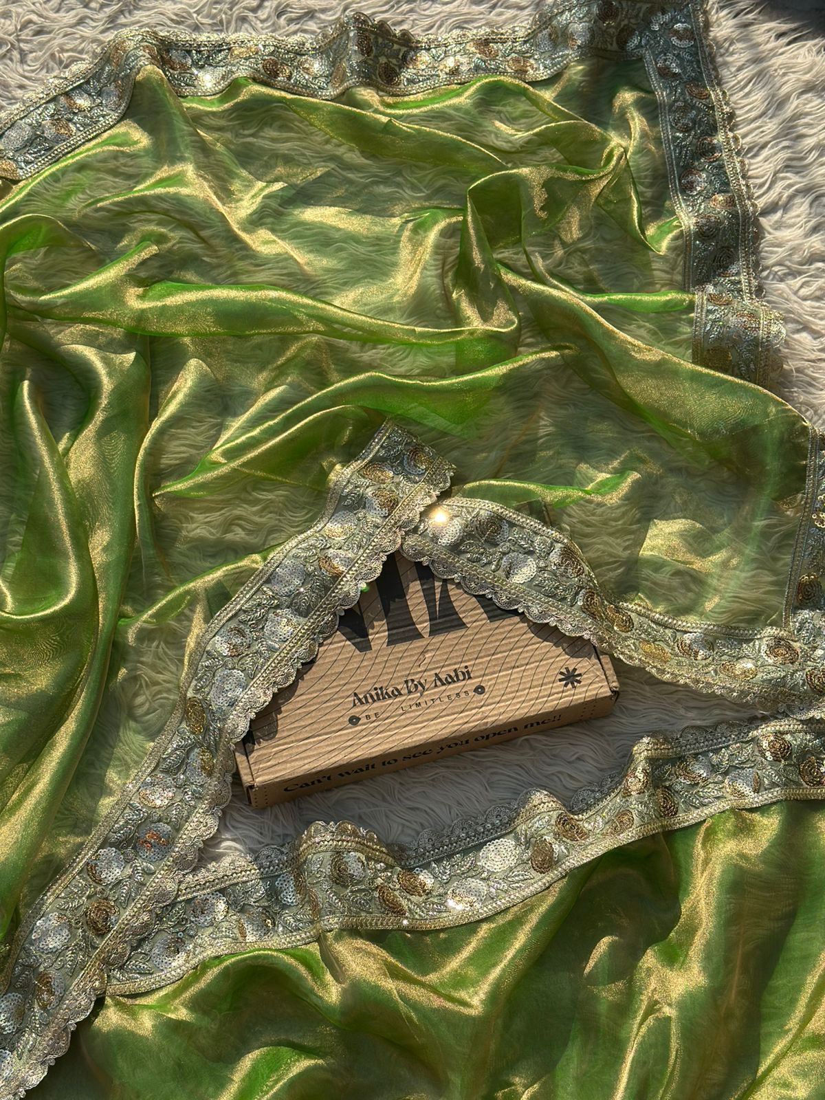 KALKI BRIDAL EDIT - LUXE GREEN PURE TISSUE SAREE