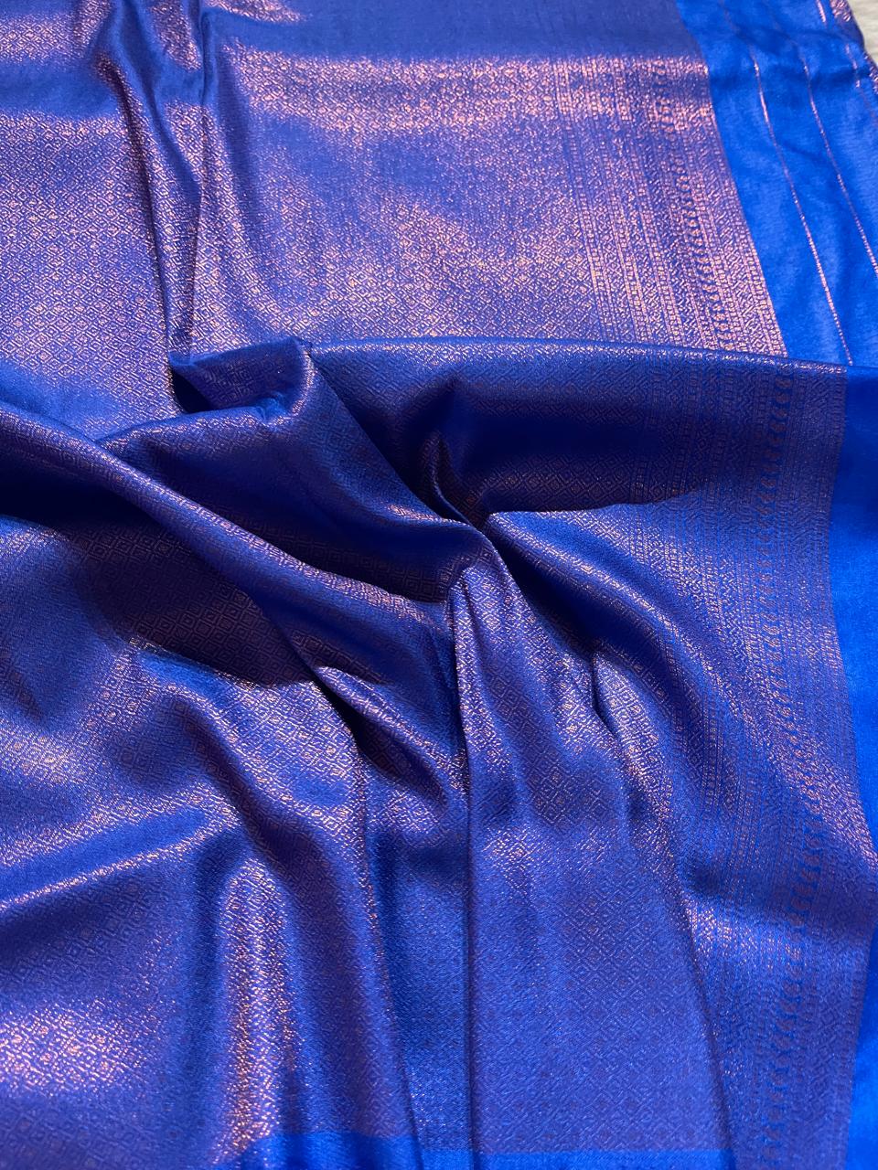 ROYAL AFFAIR-BANARASI BROCADE ROYAL BLUE  SILK SAREE