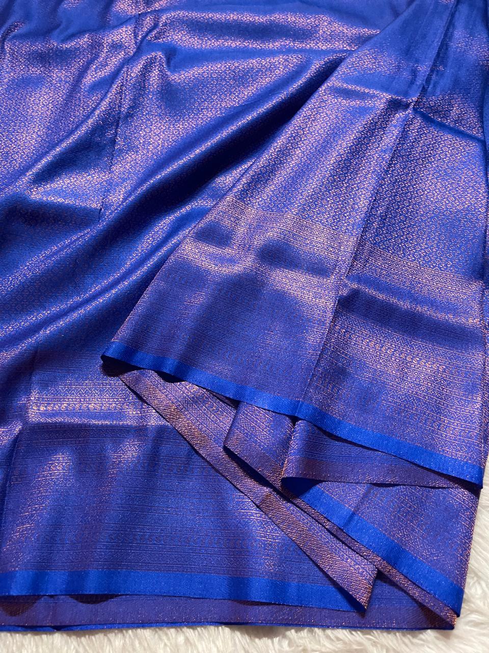 ROYAL AFFAIR-BANARASI BROCADE ROYAL BLUE  SILK SAREE